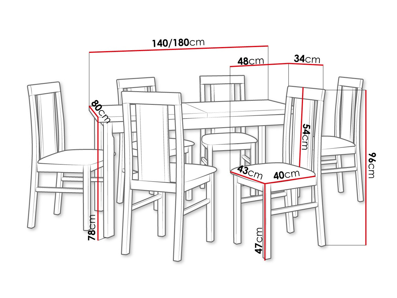 Trpezarijski set Victorville 315 (Belo)