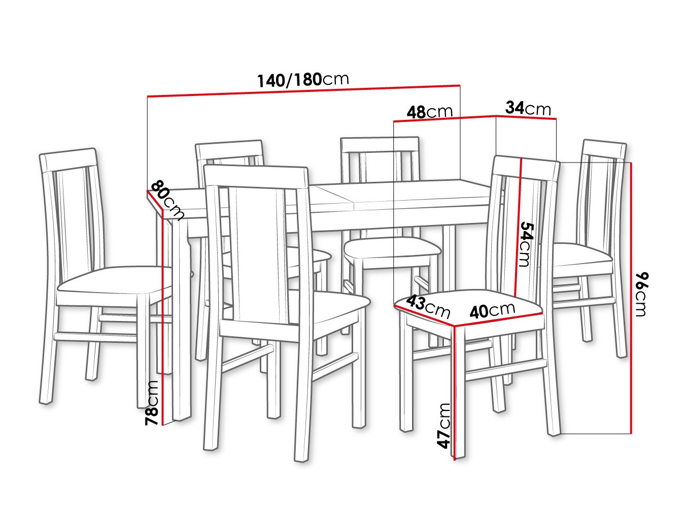 Trpezarijski set Victorville 315 (Belo)