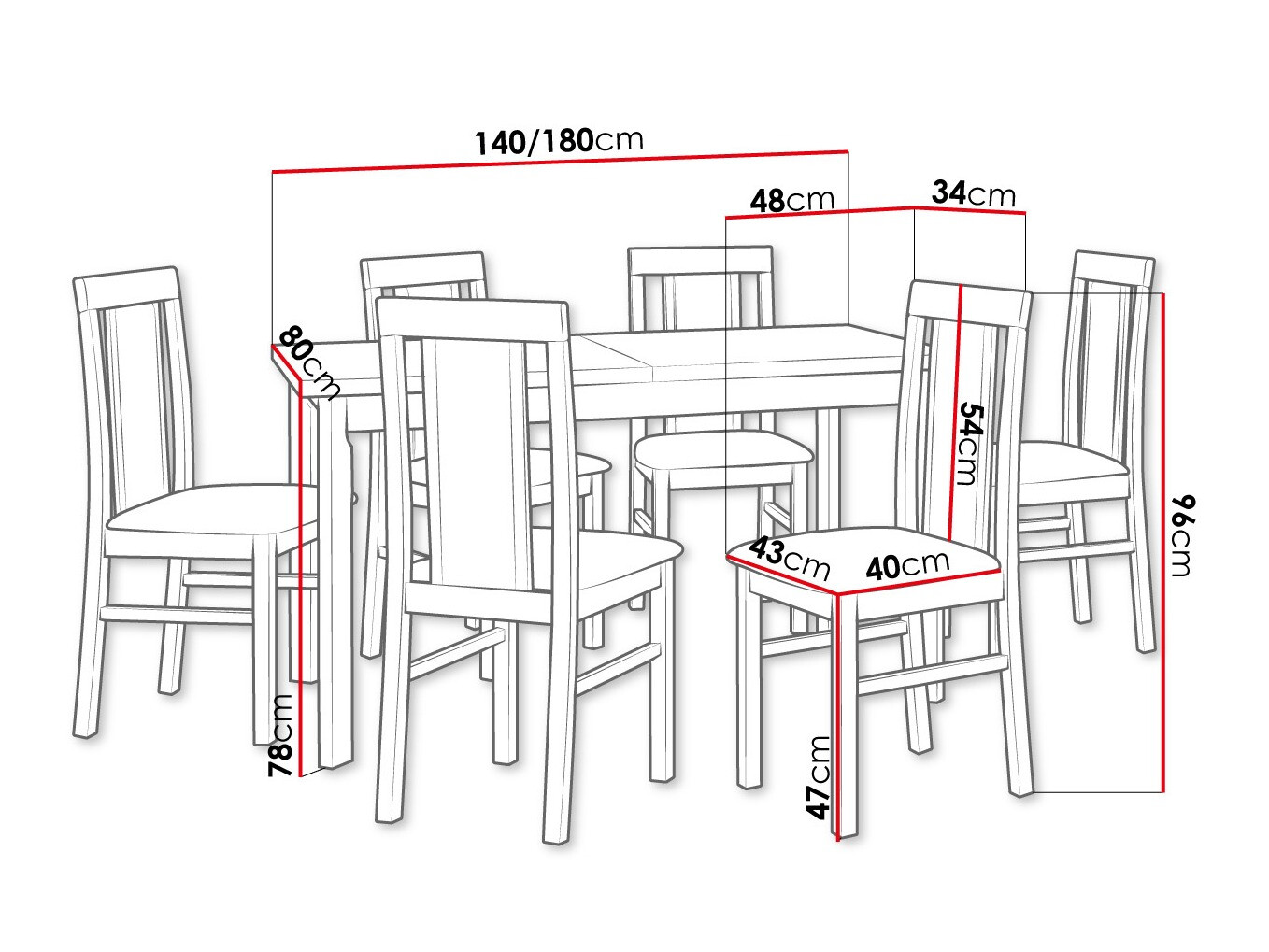 Trpezarijski set Victorville 315 (Belo)