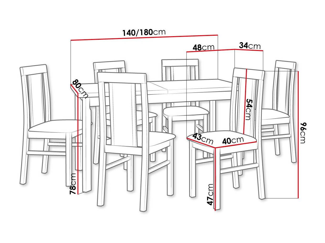 Trpezarijski set Victorville 315 (Jova)