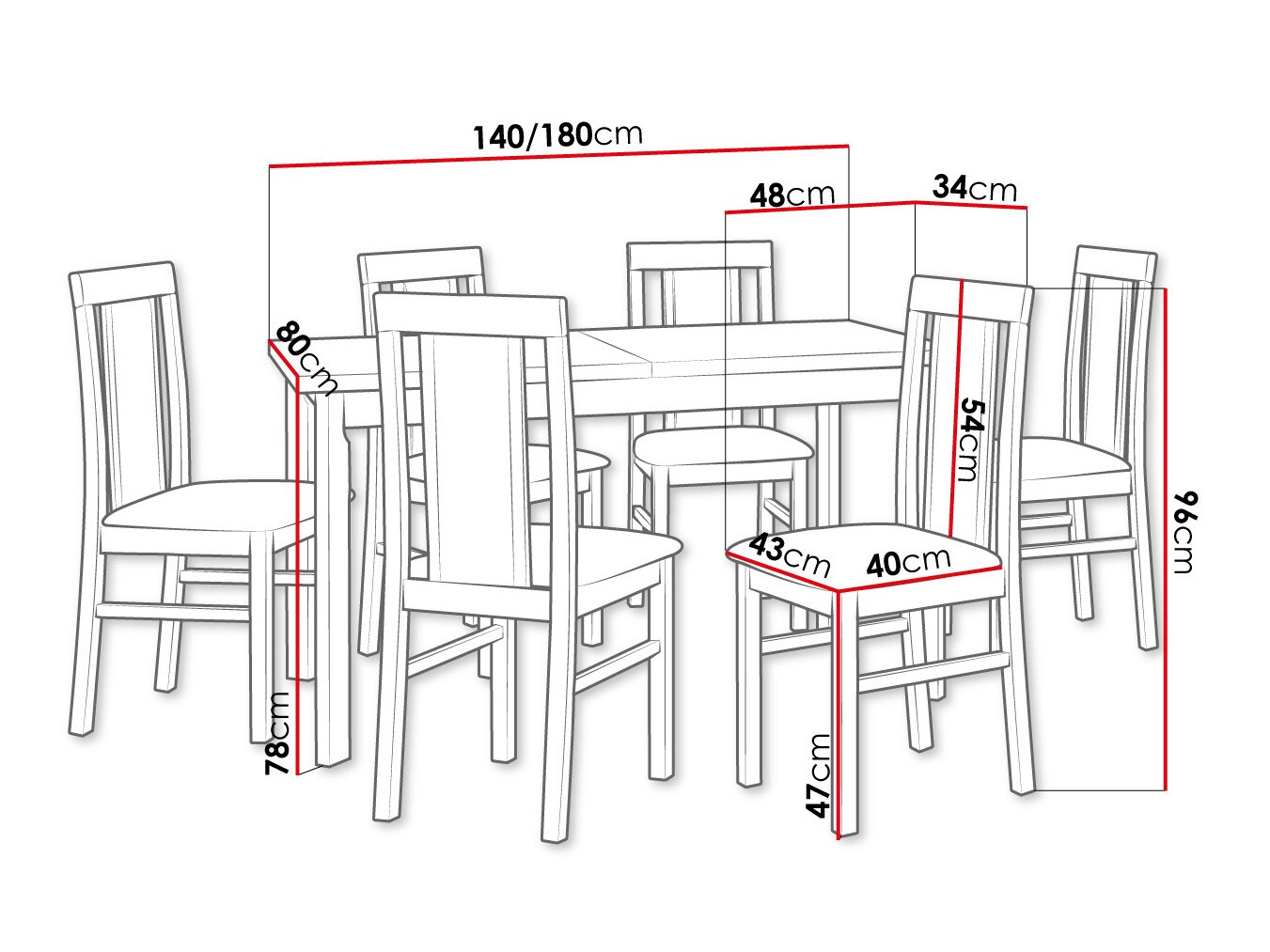 Trpezarijski set Victorville 315 (Jova)