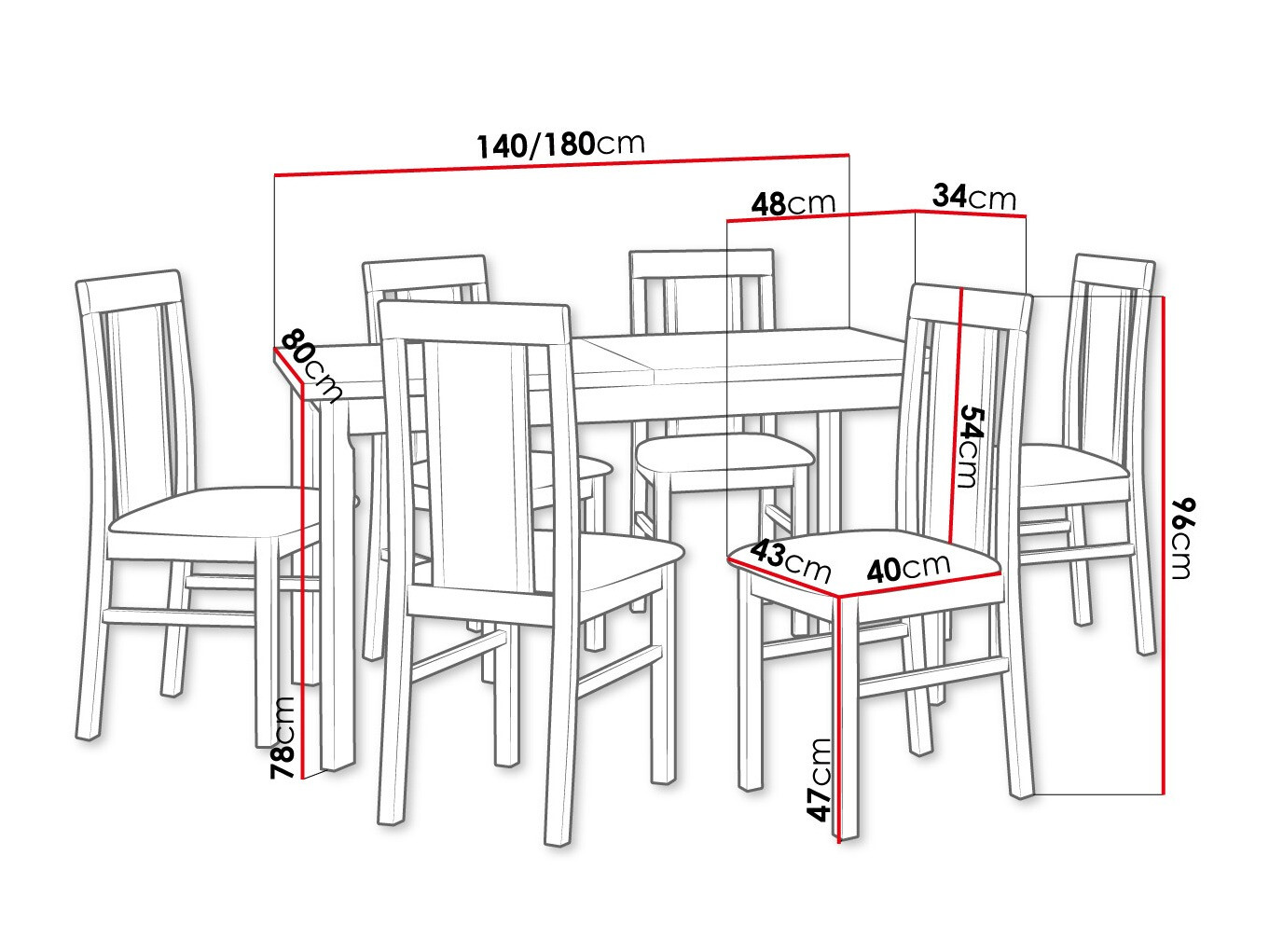 Trpezarijski set Victorville 315 (Orah)