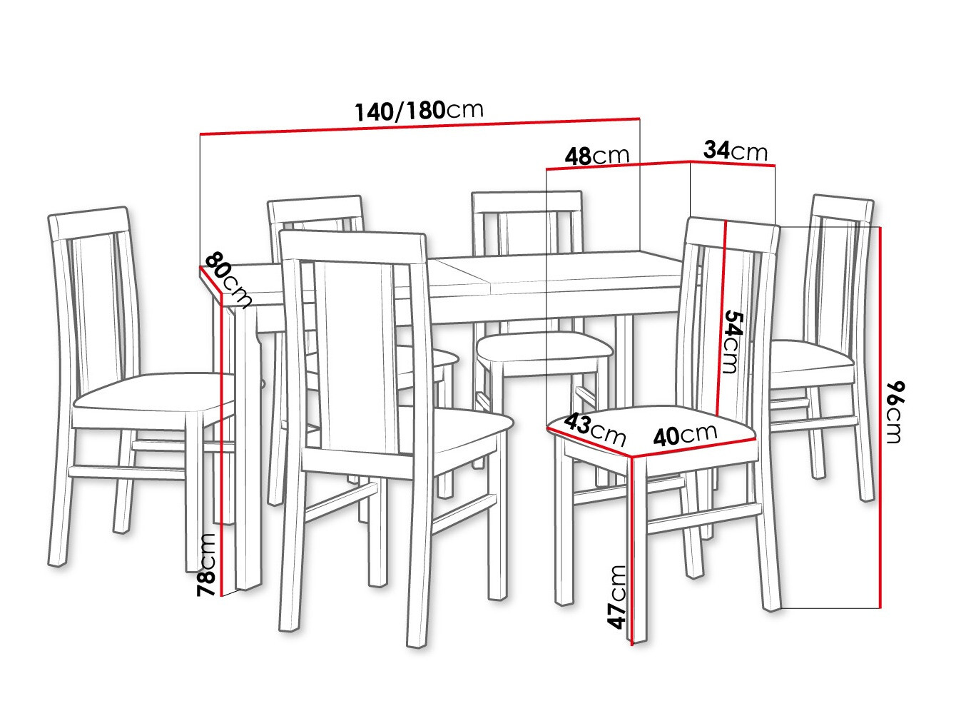 Trpezarijski set Victorville 315 (Orah)