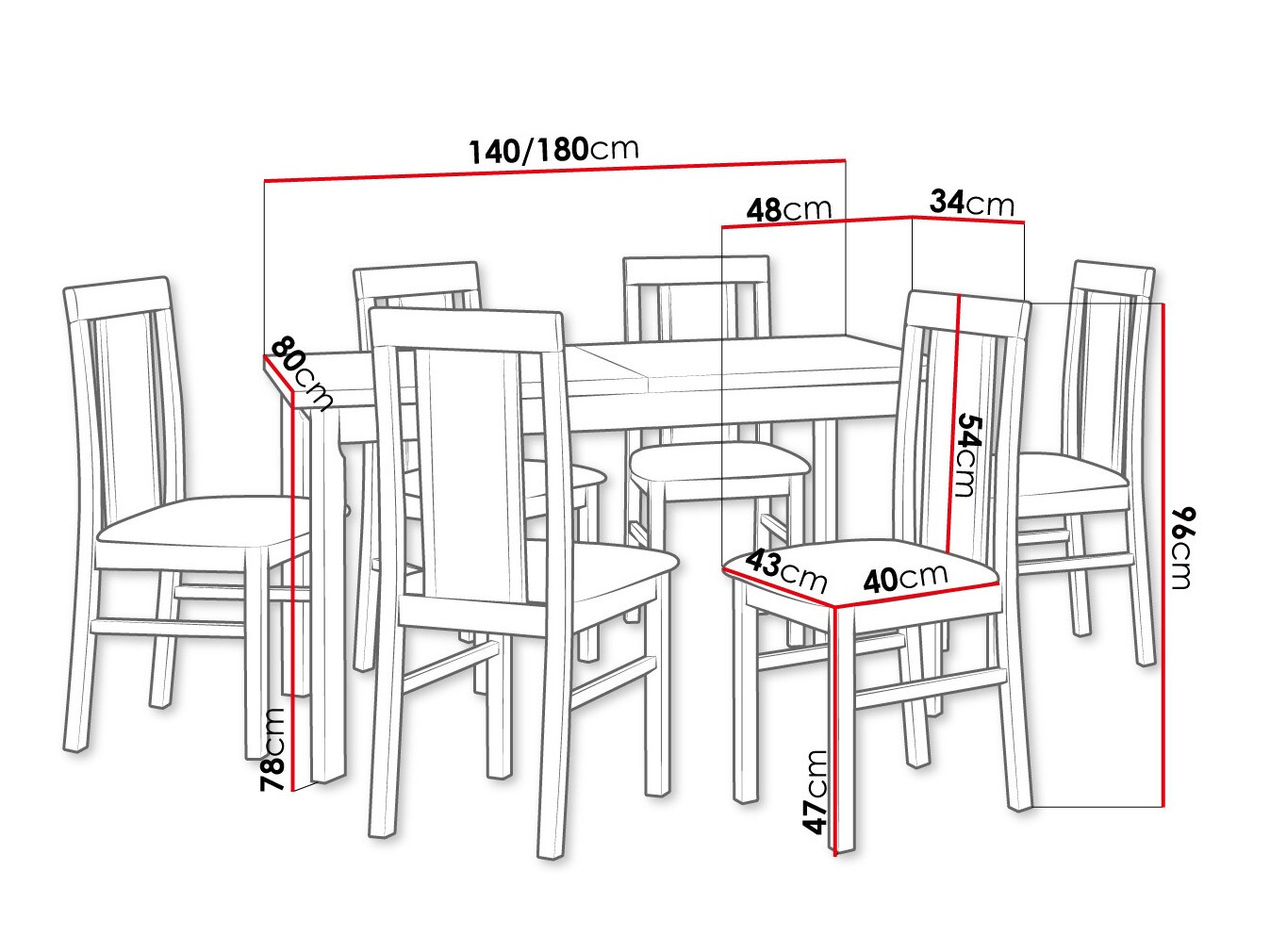 Trpezarijski set Victorville 315 (Orah)