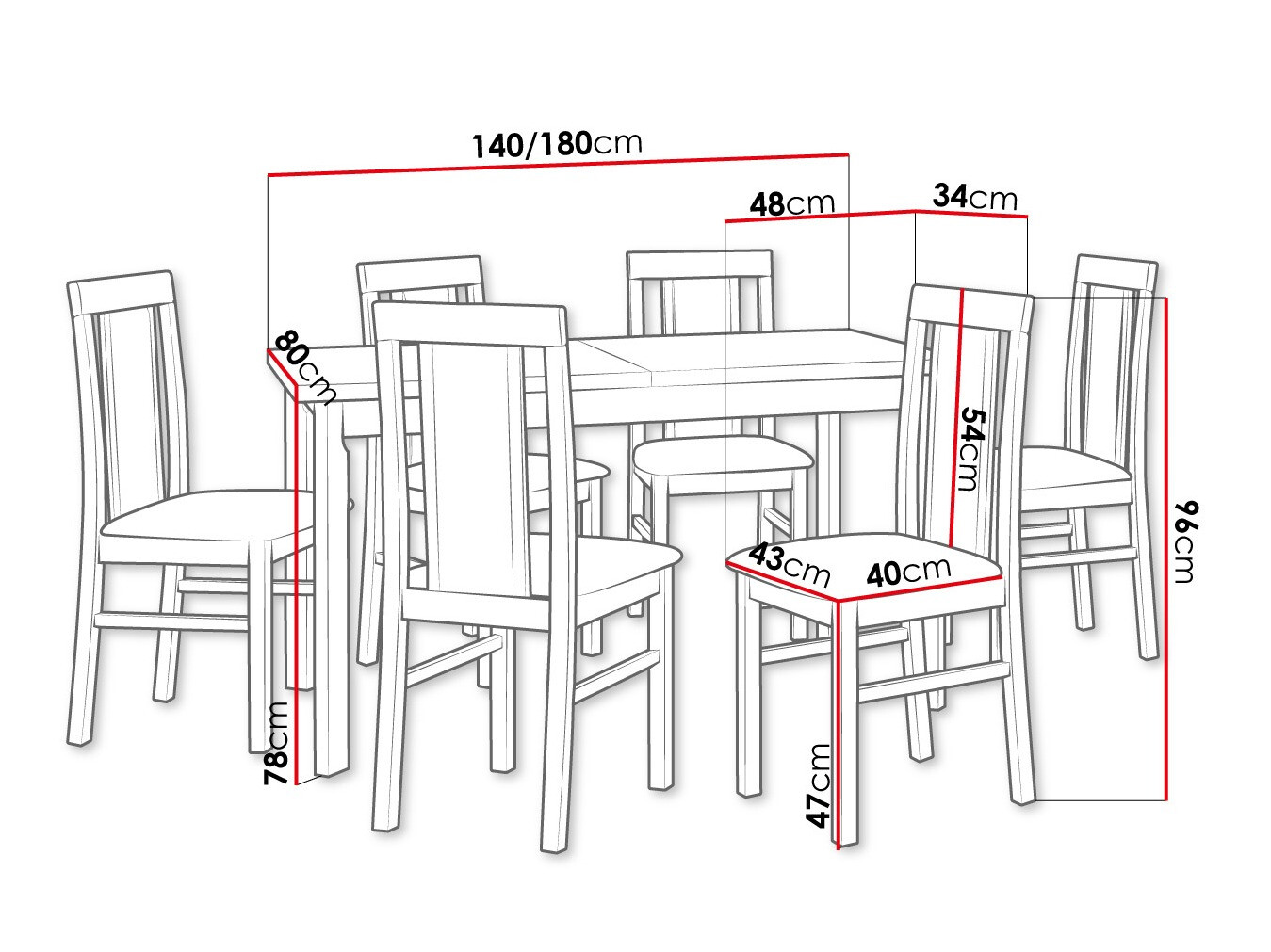 Trpezarijski set Victorville 315 (Orah)