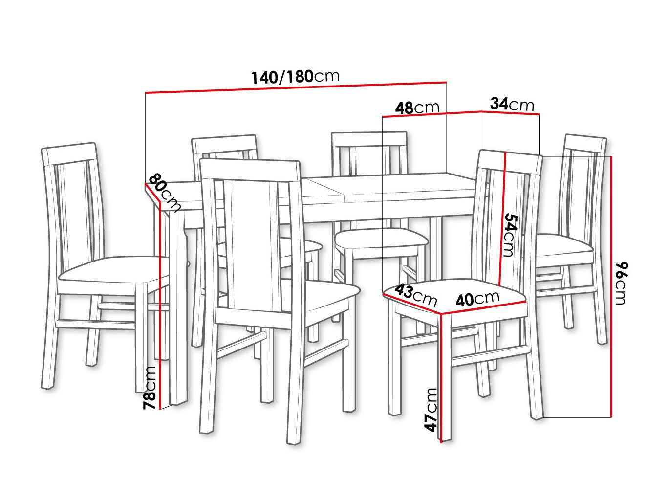 Trpezarijski set Victorville 315 (Orah)