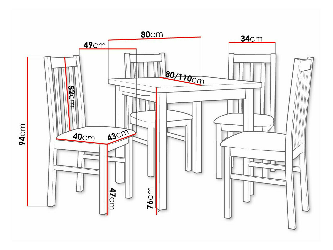 Trpezarijski set Victorville 319 (Sonoma hrast)