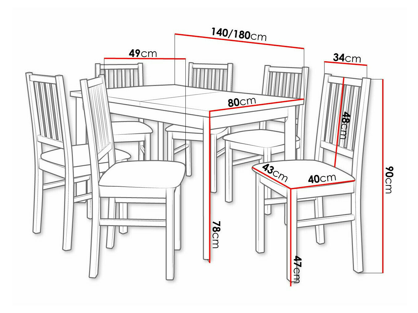 Trpezarijski set Victorville 320 (Sonoma hrast)