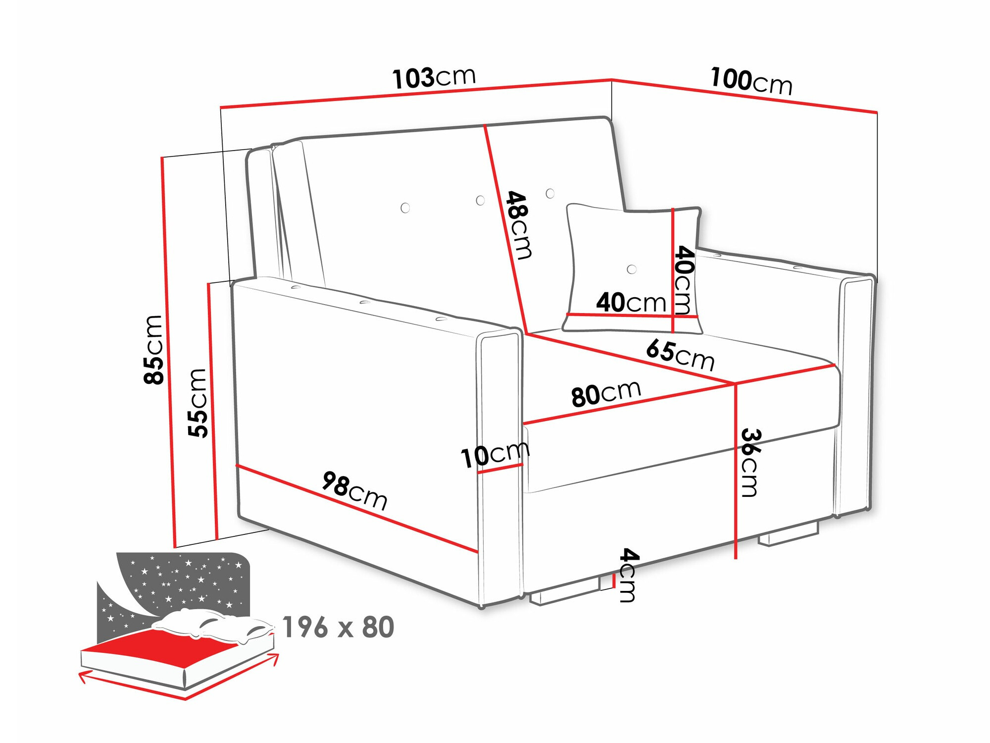 Fotelja Columbus 236 (Coral 15)
