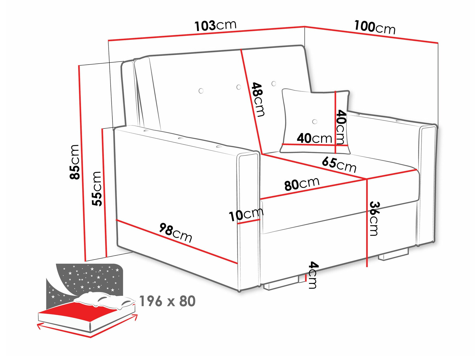 Fotelja Columbus 236 (Coral 45)
