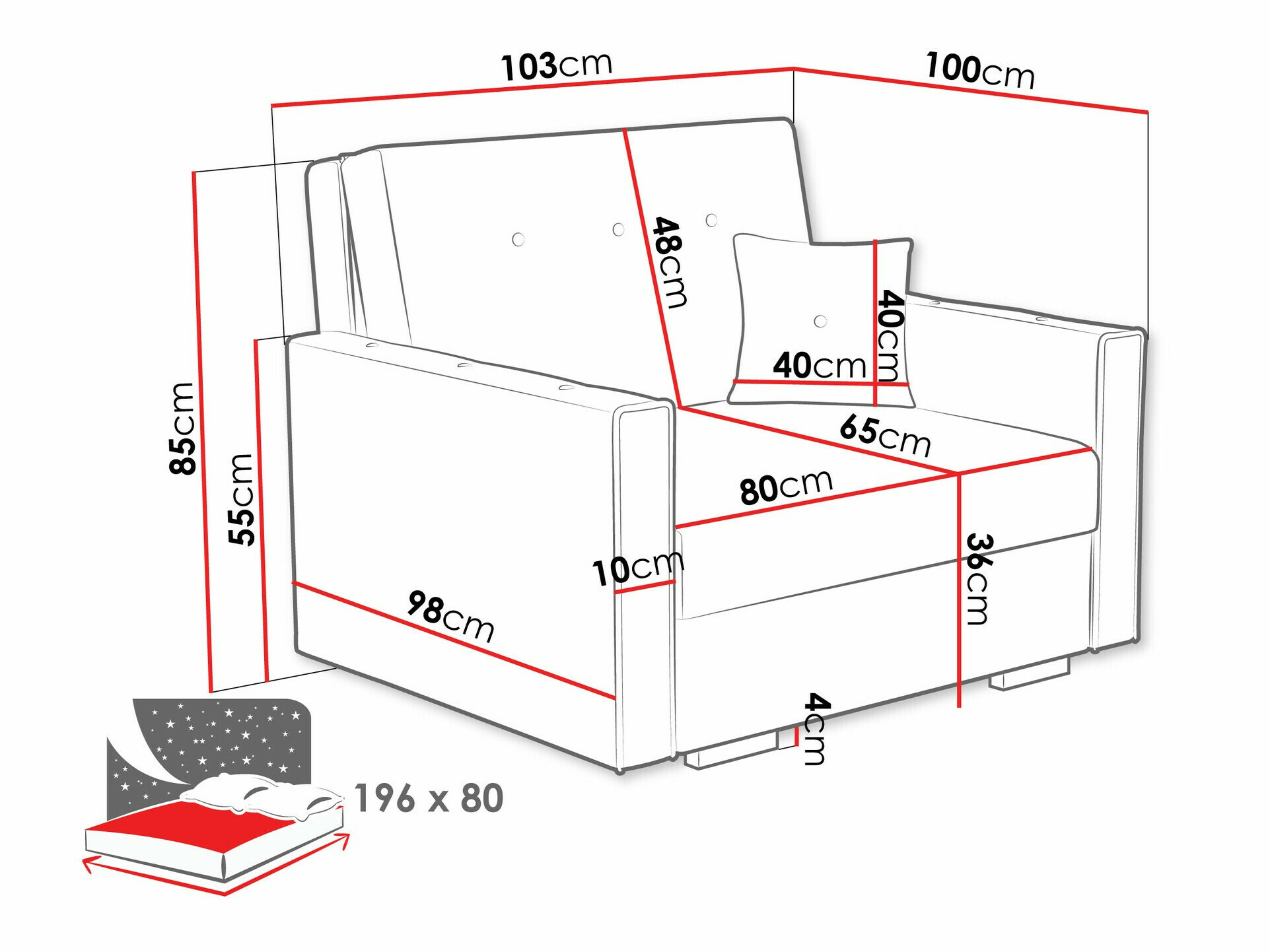 Fotelja Columbus 236 (Coral 65)