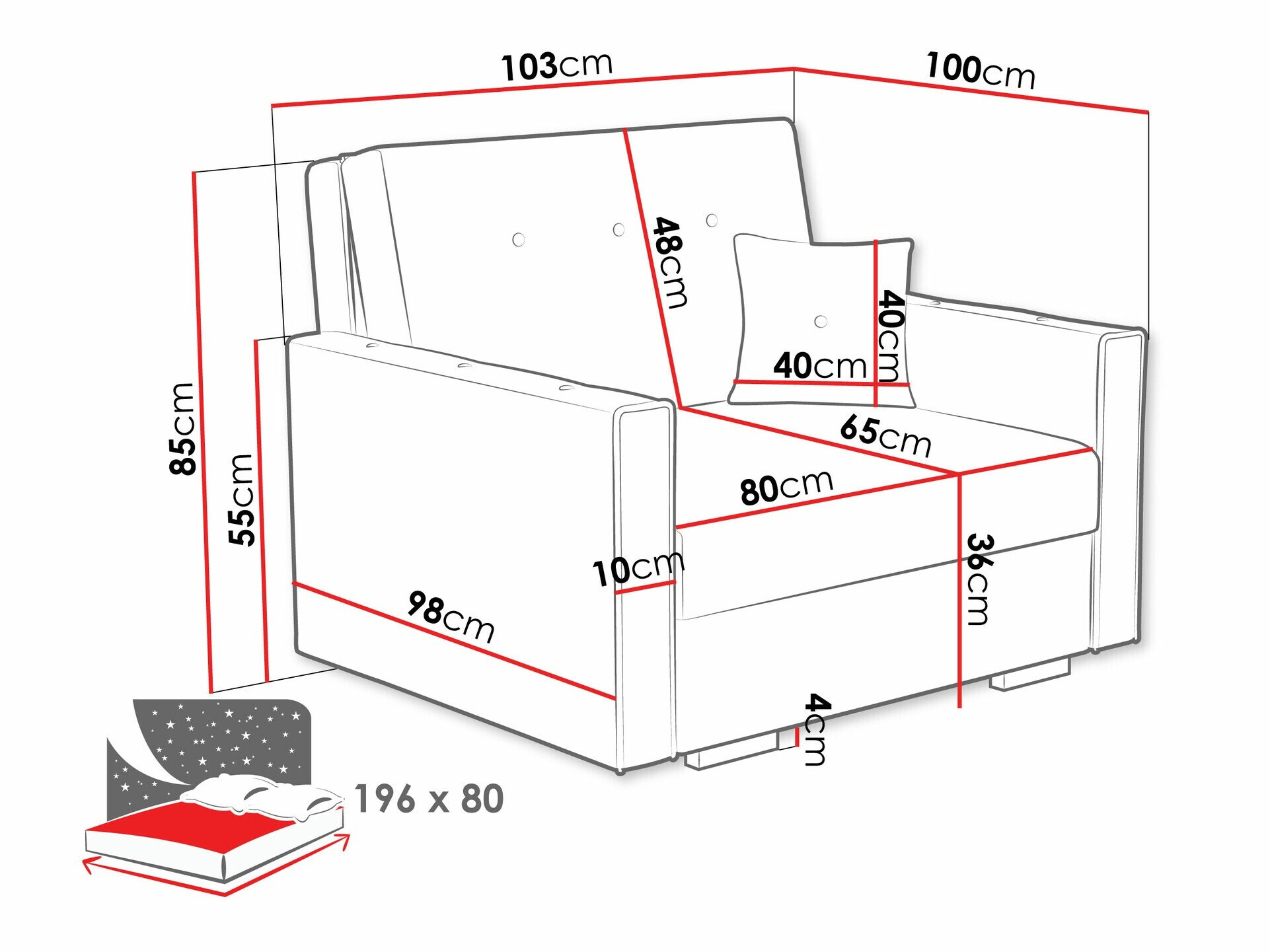 Fotelja Columbus 236 (Coral 80)