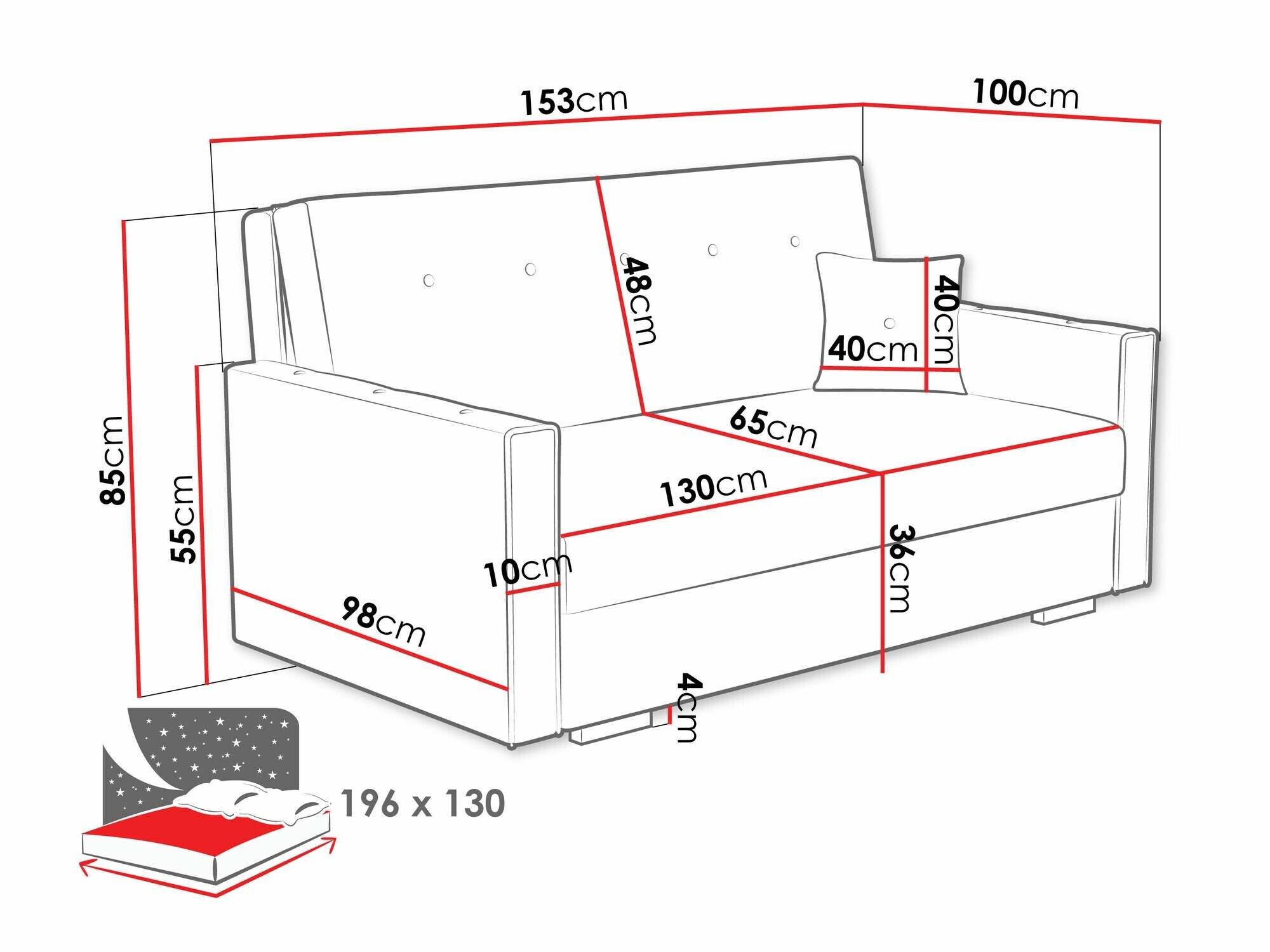 Sofa na razvlačenje Columbus 234 (Coral 75)