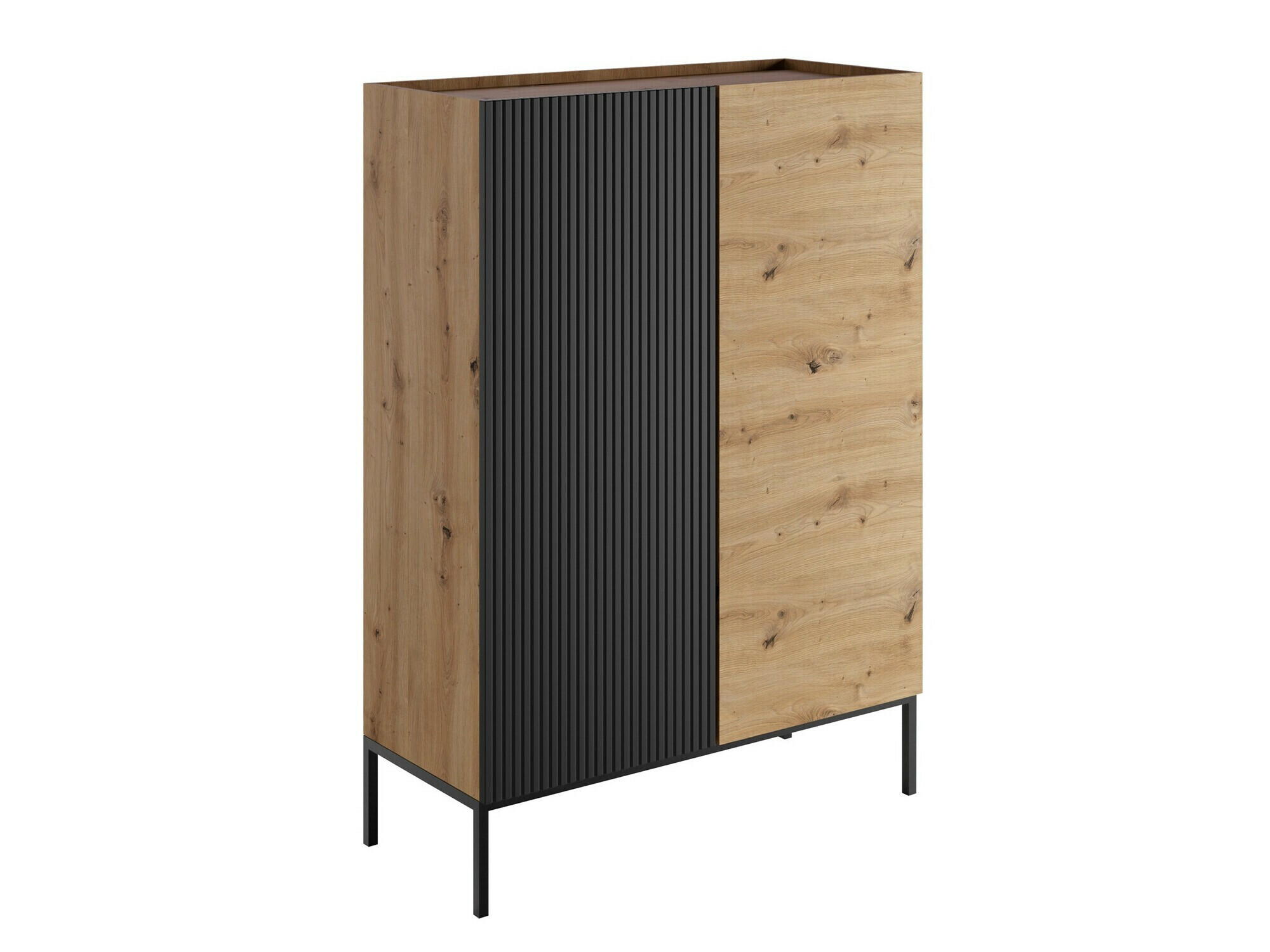 Polica Lunole 100 (Artisan hrast + Crno)