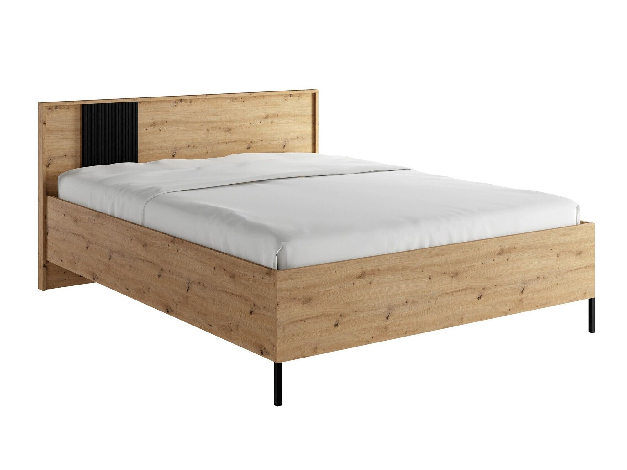 Krevet Lunole 105 (Artisan hrast + Crno)