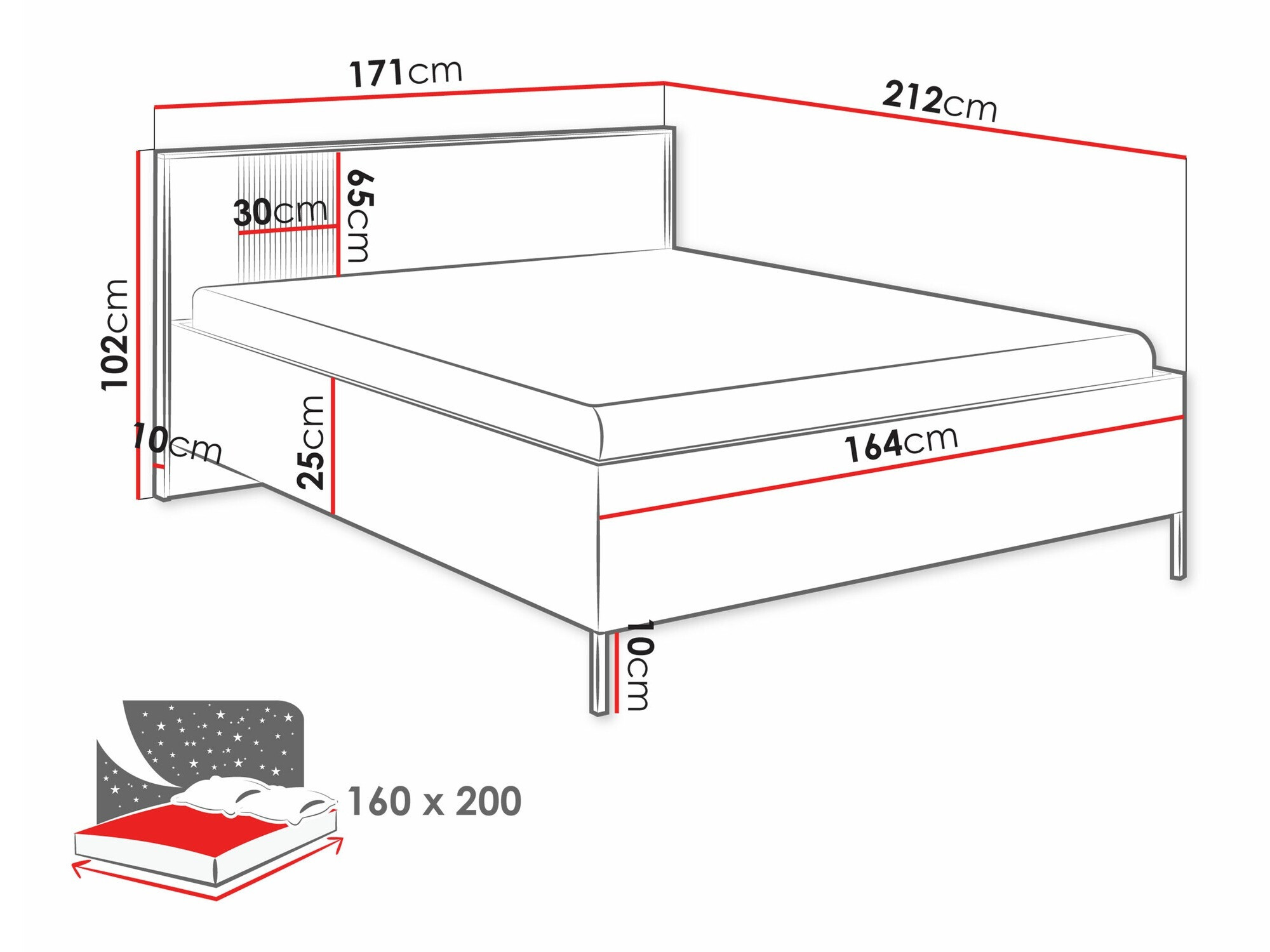 Krevet Lunole 105 (Kašmir)