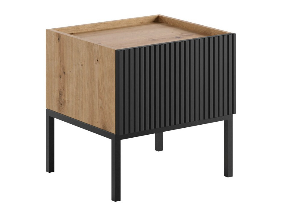 Noćni ormarić Lunole 106 (Zanatski hrast + Crno)