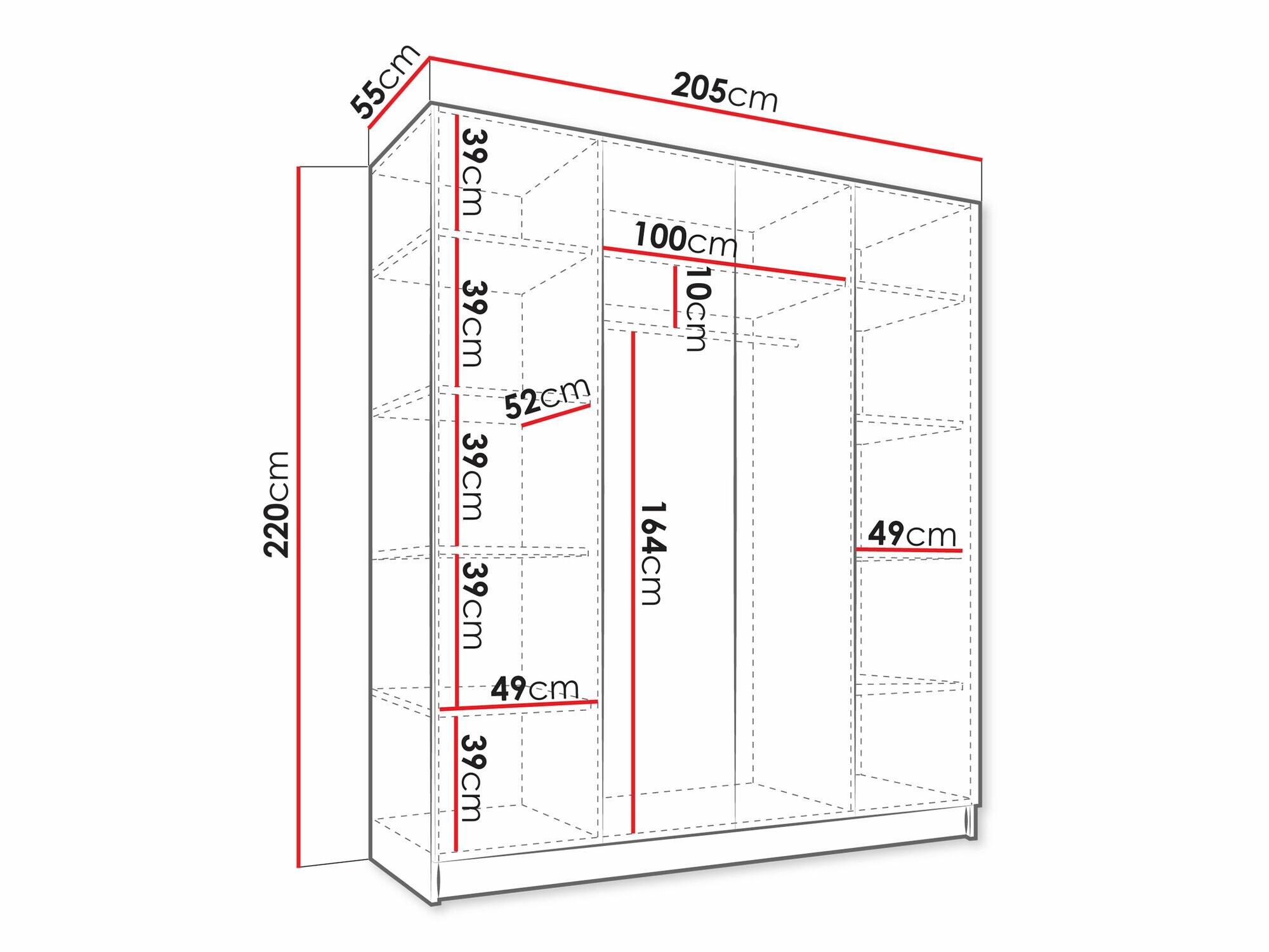 Ormar Lunole 107 (Zanatski hrast + Crno)