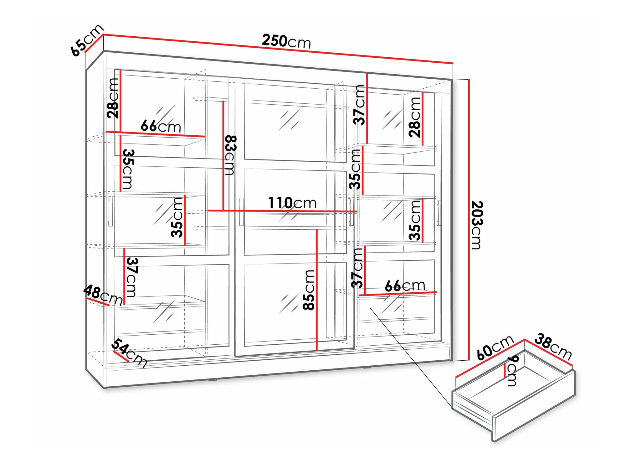 Ormar Comfivo 428 (Crno)
