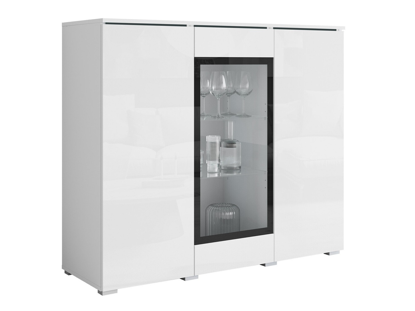 Ormarić Mirfivo 103 (Belo + Sjajno belo)