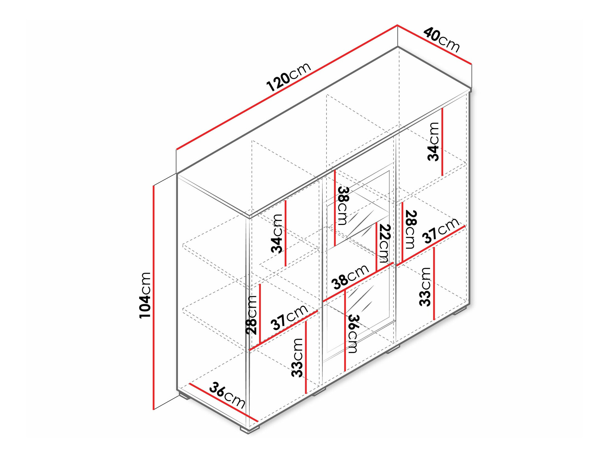 Ormarić Sarasota 186 (Belo + Sjajno belo)
