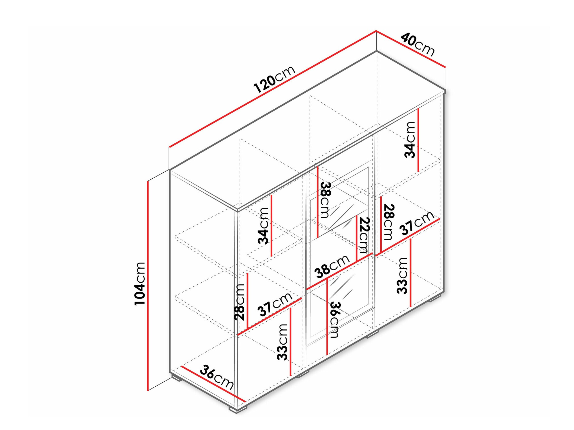 Ormarić Sarasota 186 (Belo + Sjajno belo)