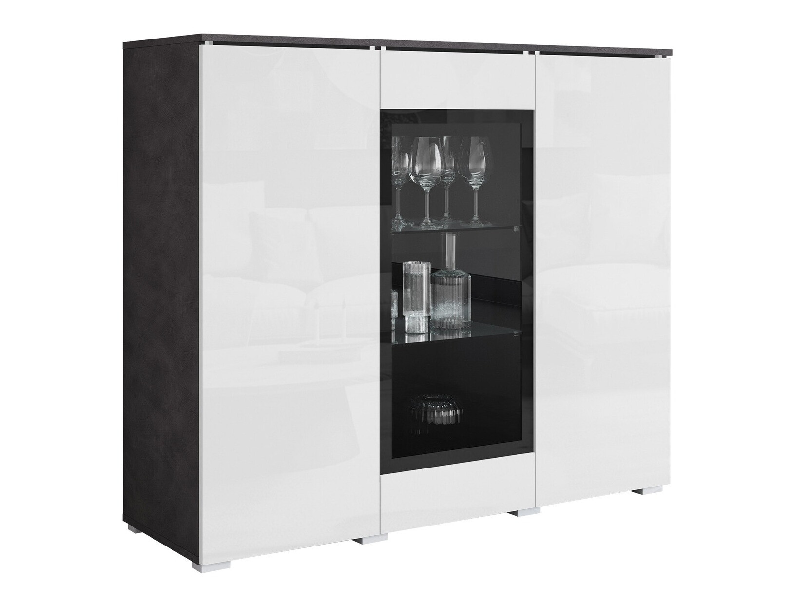 Ormarić Sarasota 186 (Matera siva + Sjajno belo)