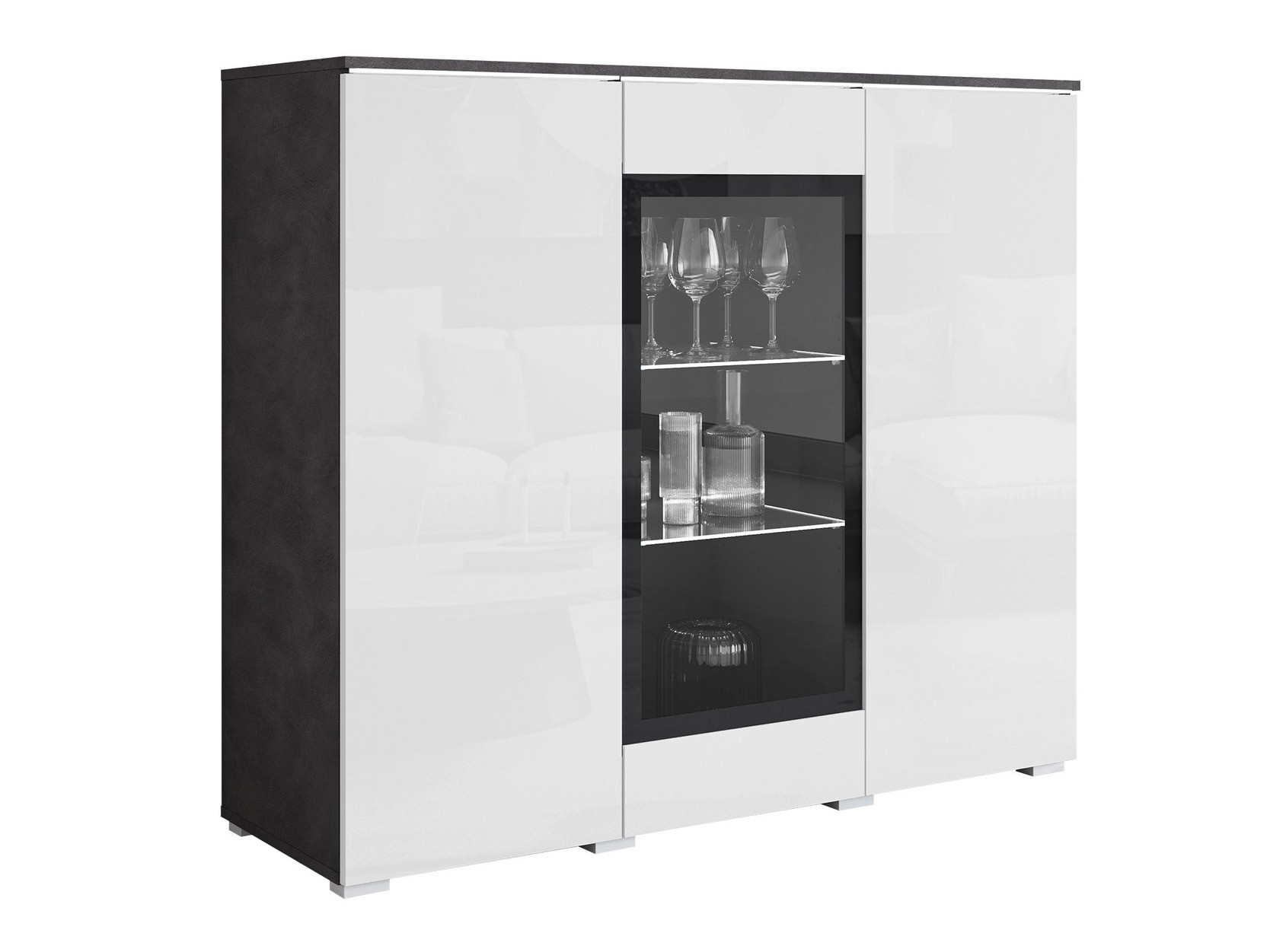 Ormarić Sarasota 186 (Matera siva + Sjajno belo)