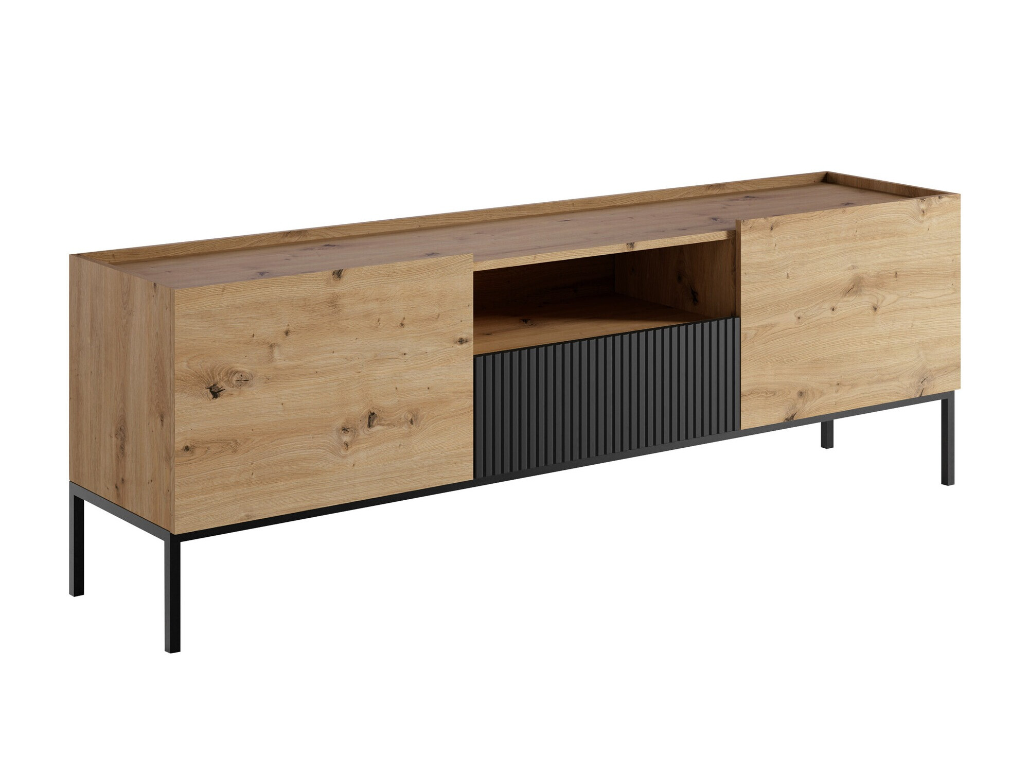 TV komoda Lunole 109 (Artisan hrast + Crno)