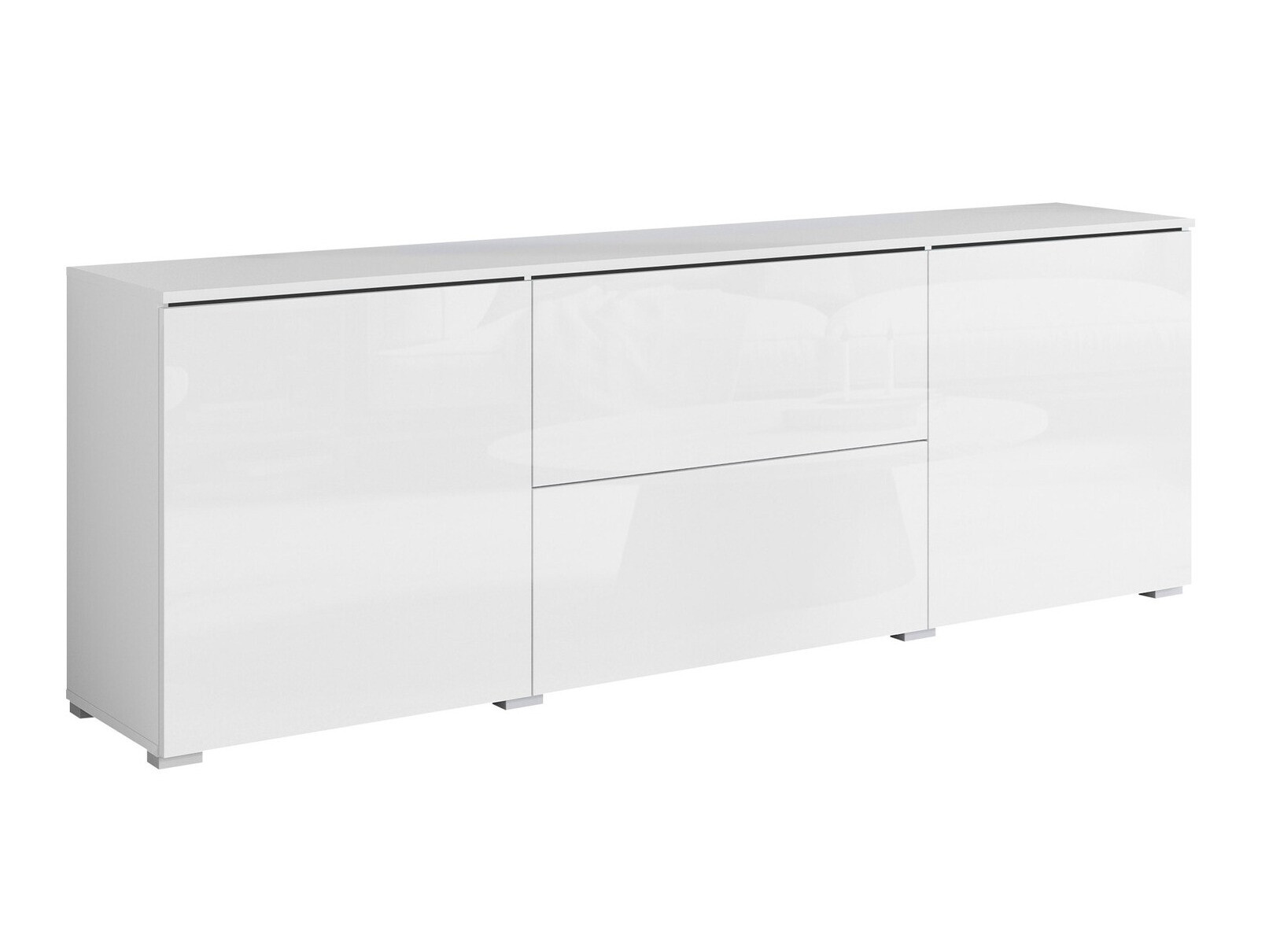 TV komoda Mirfivo 104 (Belo + Sjajno belo)