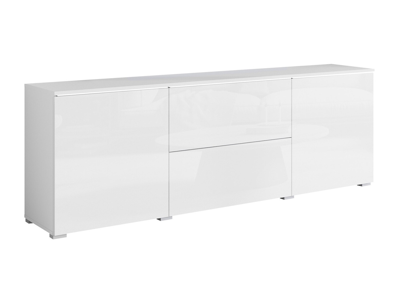 TV komoda Mirfivo 104 (Belo + Sjajno belo)