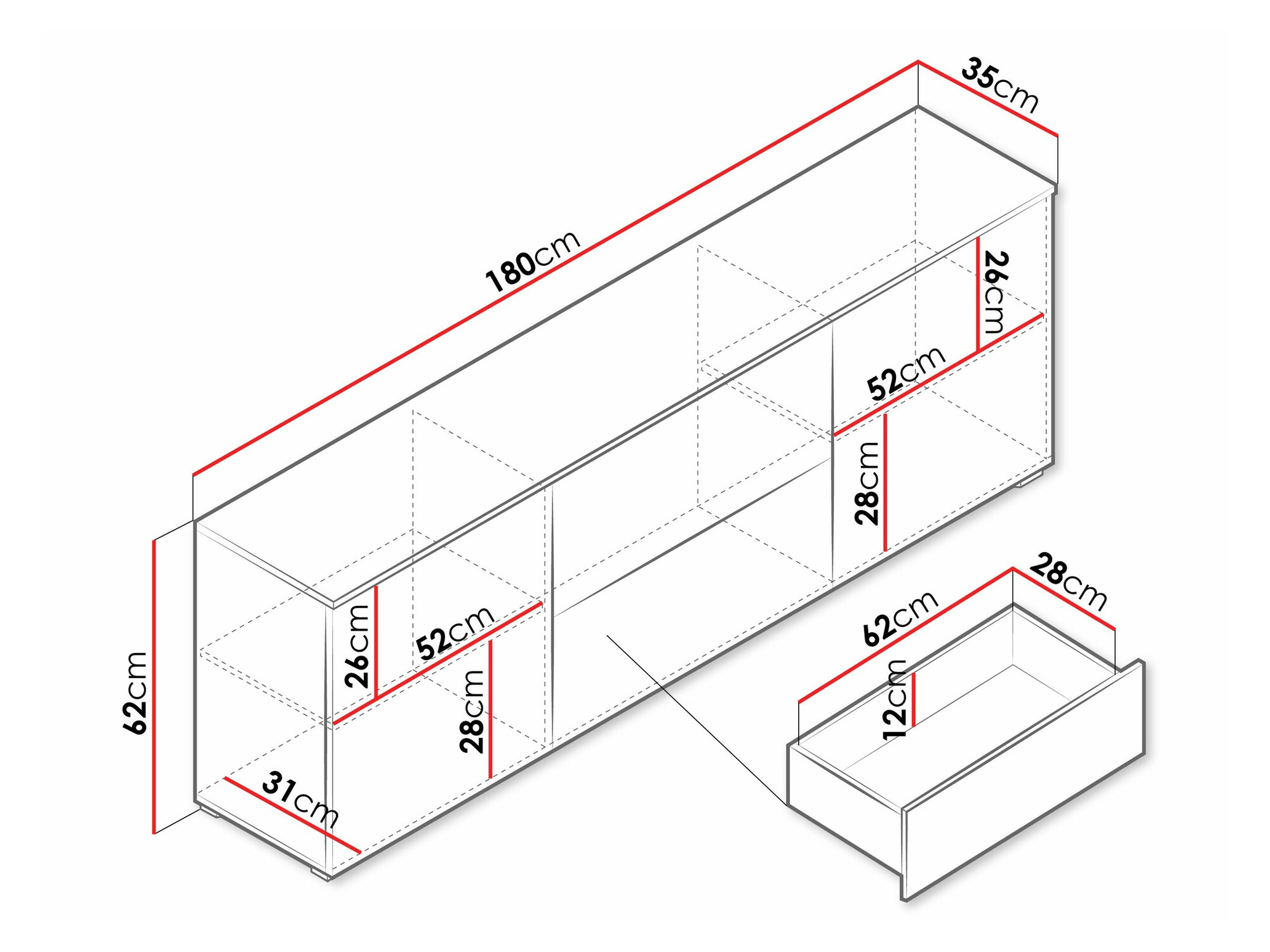 TV komoda Sarasota 190 (Grafit)