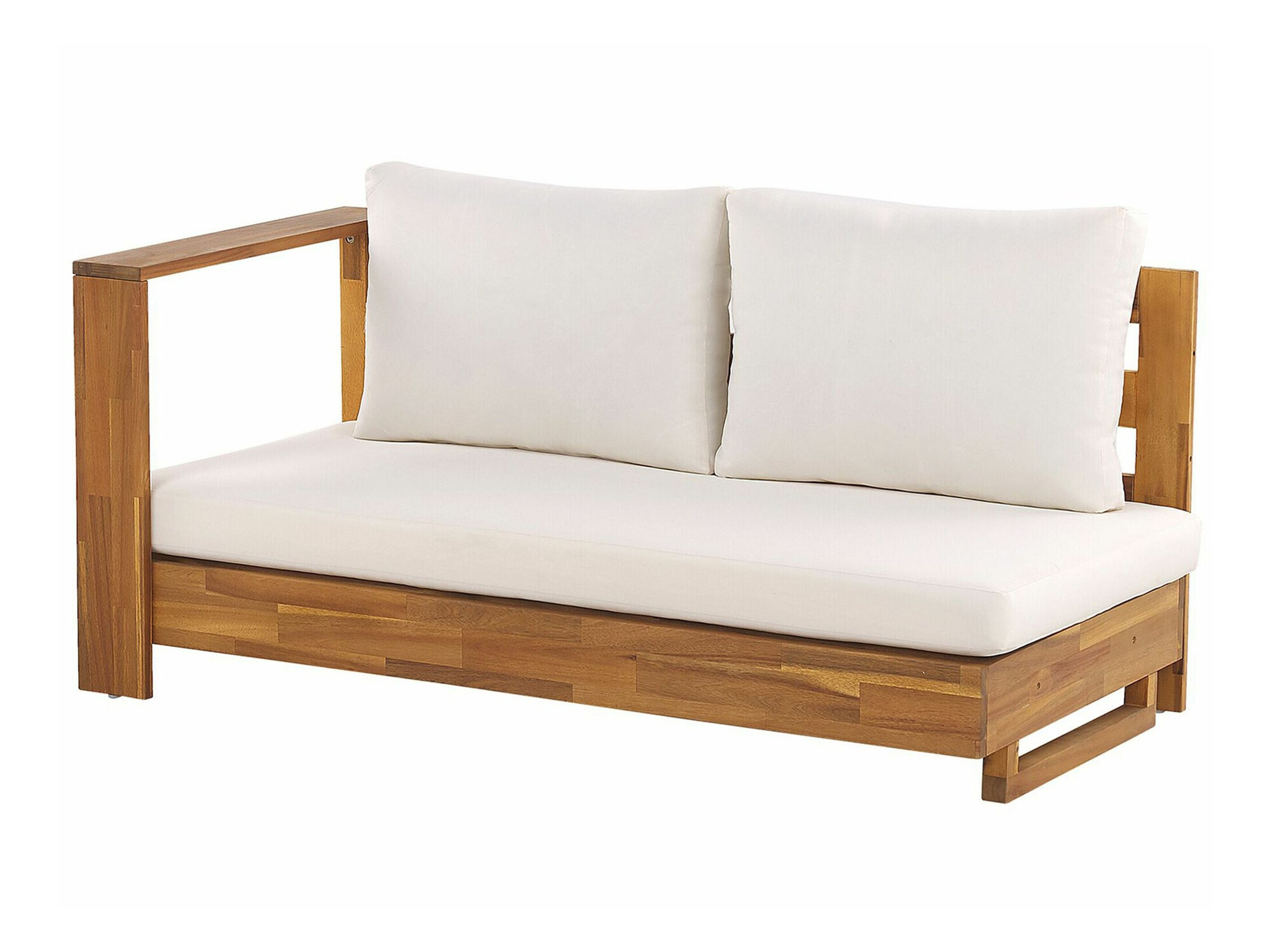 Baštenska sofa Berwyn 2548 (Belo + Svetlo drvo)