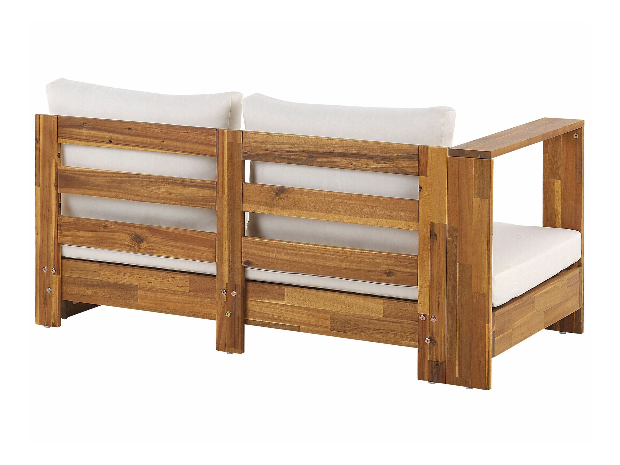 Baštenska sofa Berwyn 2548 (Belo + Svetlo drvo)