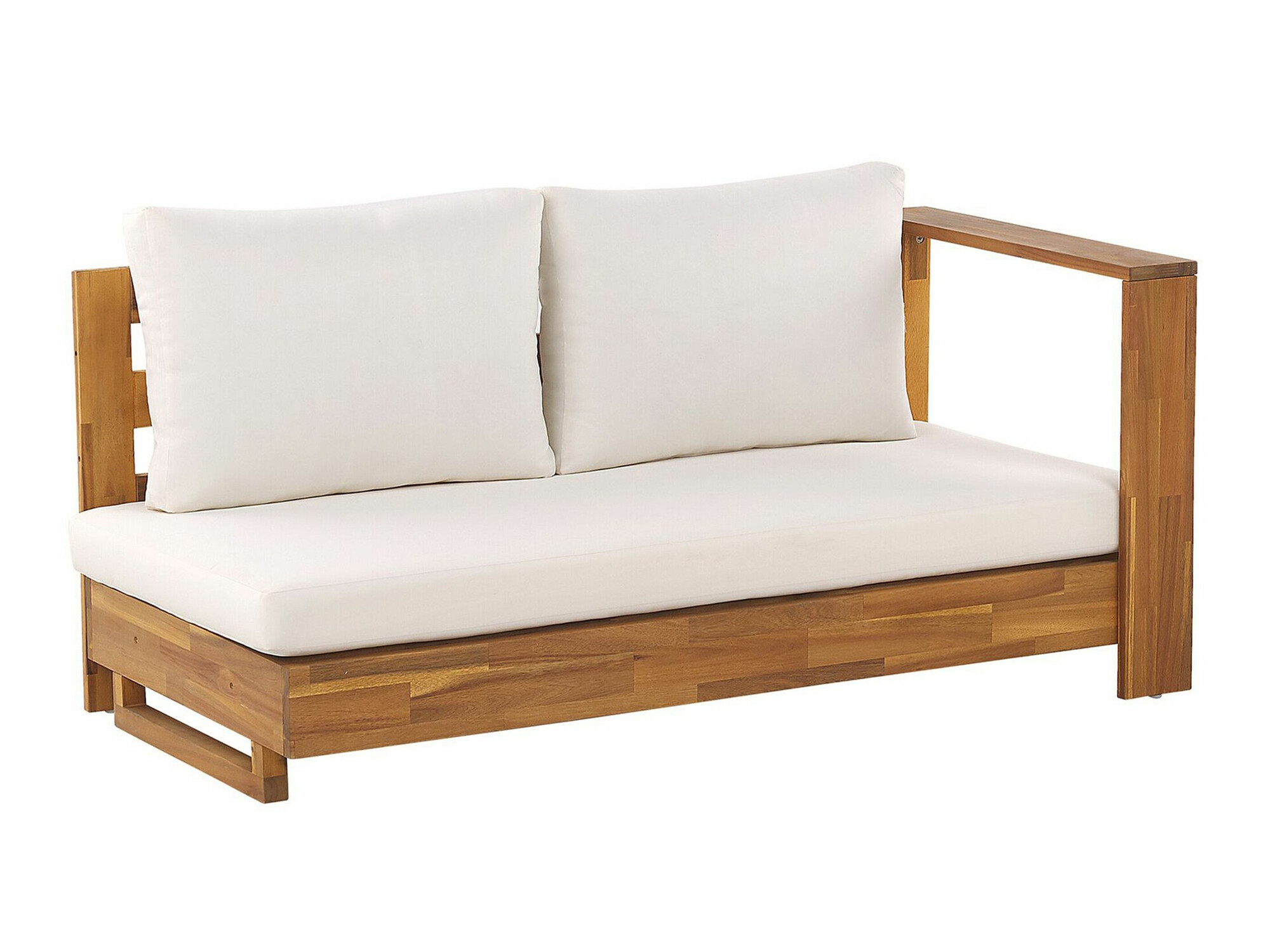 Baštenska sofa Berwyn 2548 (Belo + Svetlo drvo)