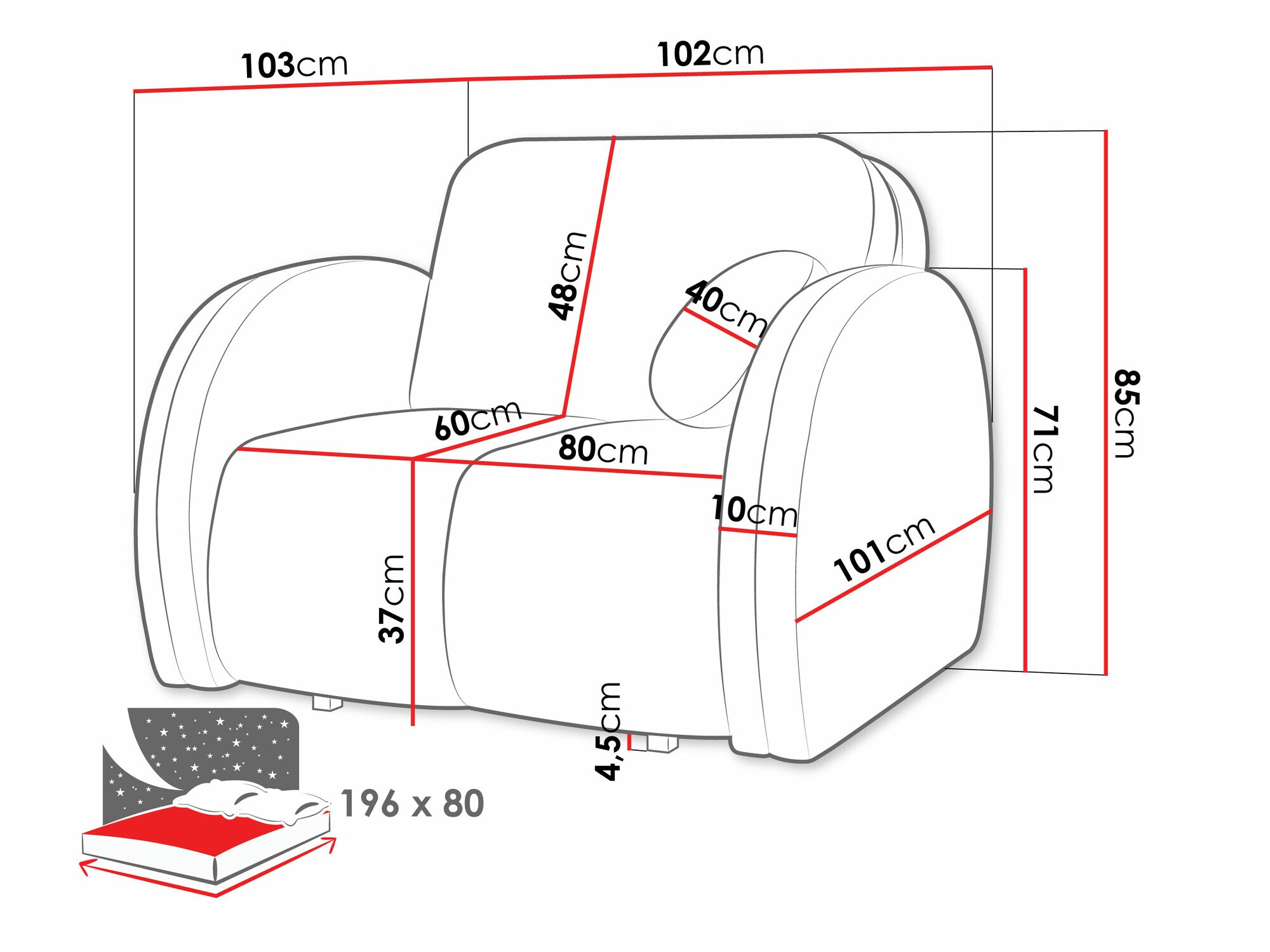 Fotelja Columbus 244 (Velo 623)
