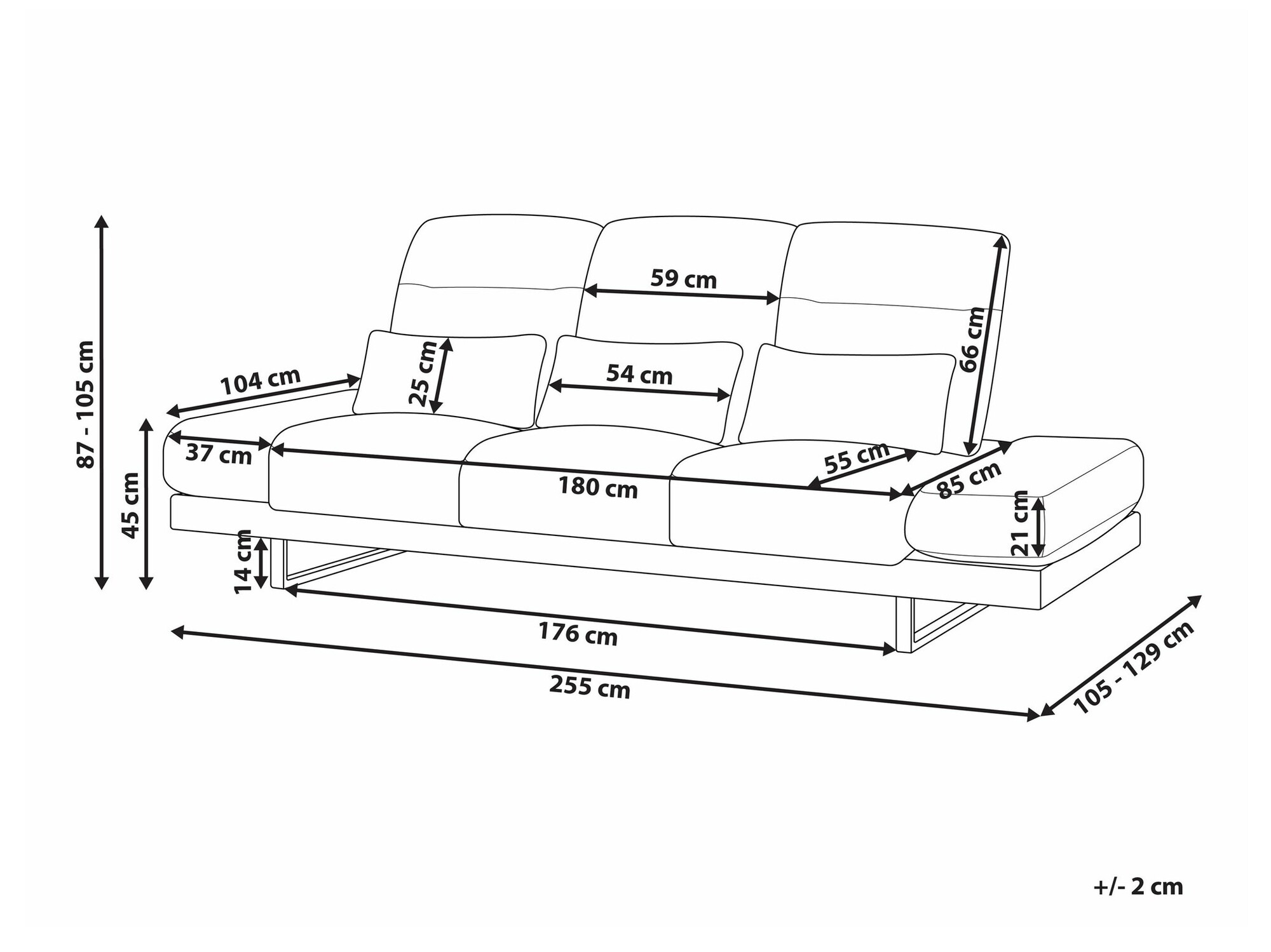 Sofa Berwyn 2551 (Crno)
