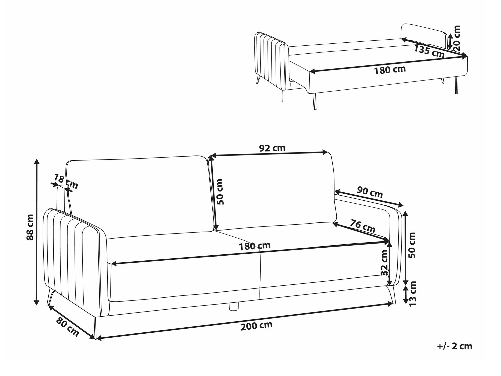 Sofa na razvlačenje Berwyn 2549 (Svetlo smeđa)