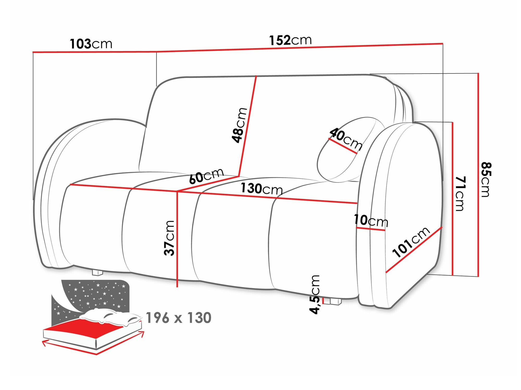 Sofa na razvlačenje Citral III (Velo 623)