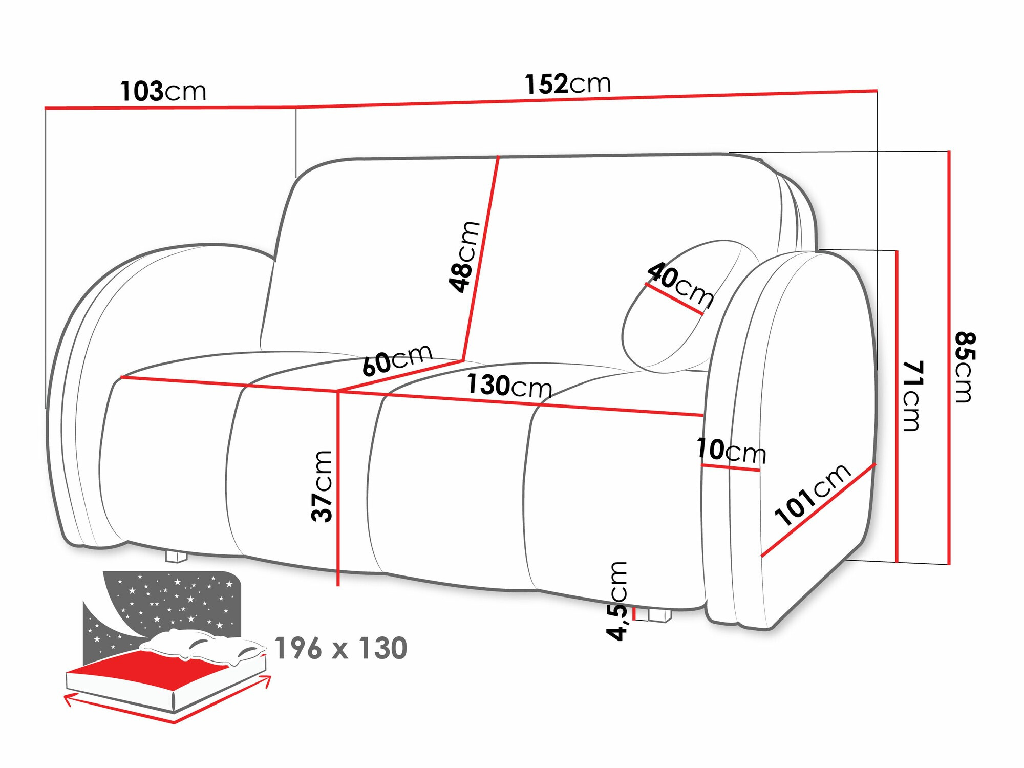 Sofa na razvlačenje Citral III (Velo 636)