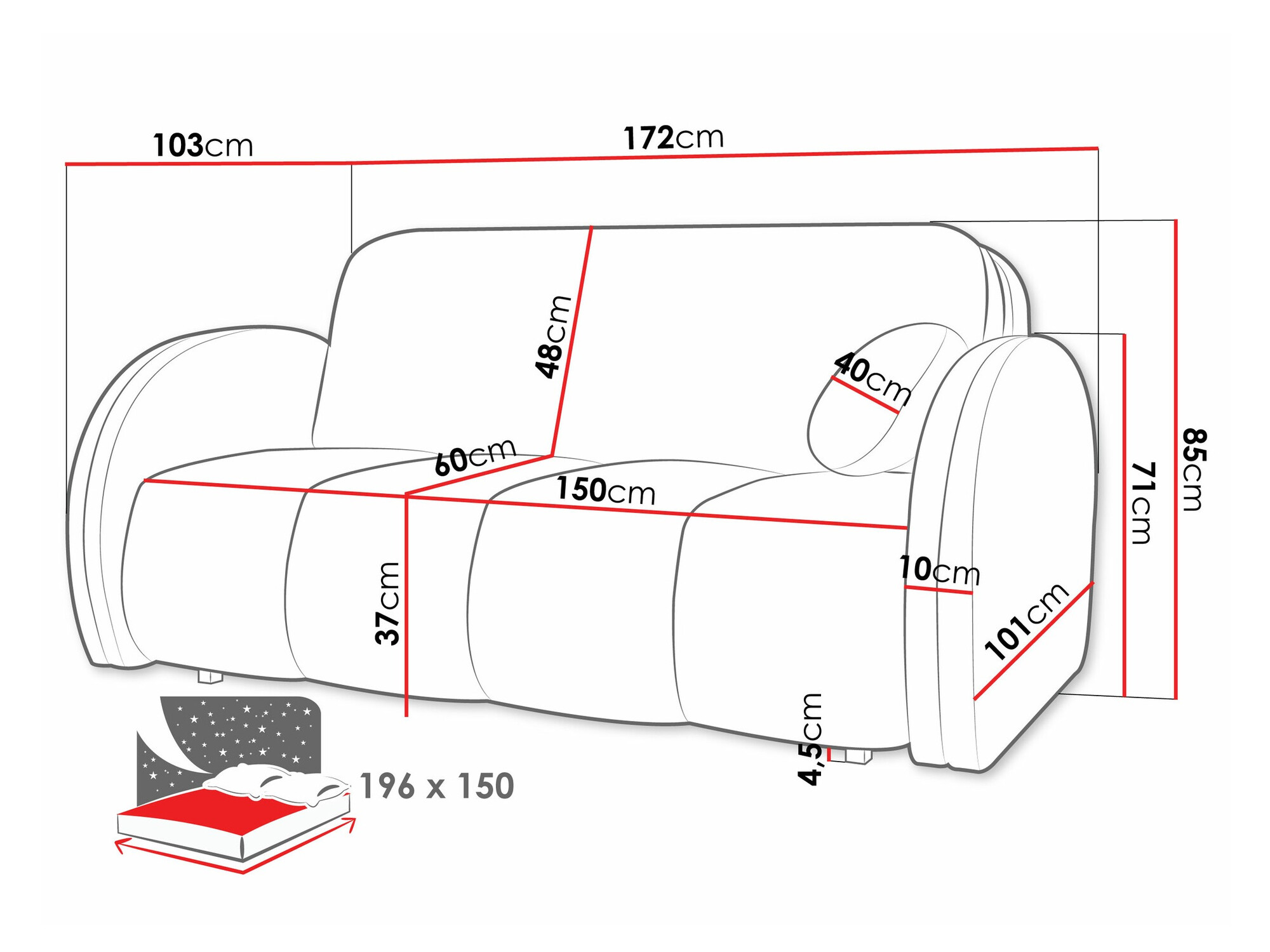 Sofa na razvlačenje Citral IV (Velo 621)