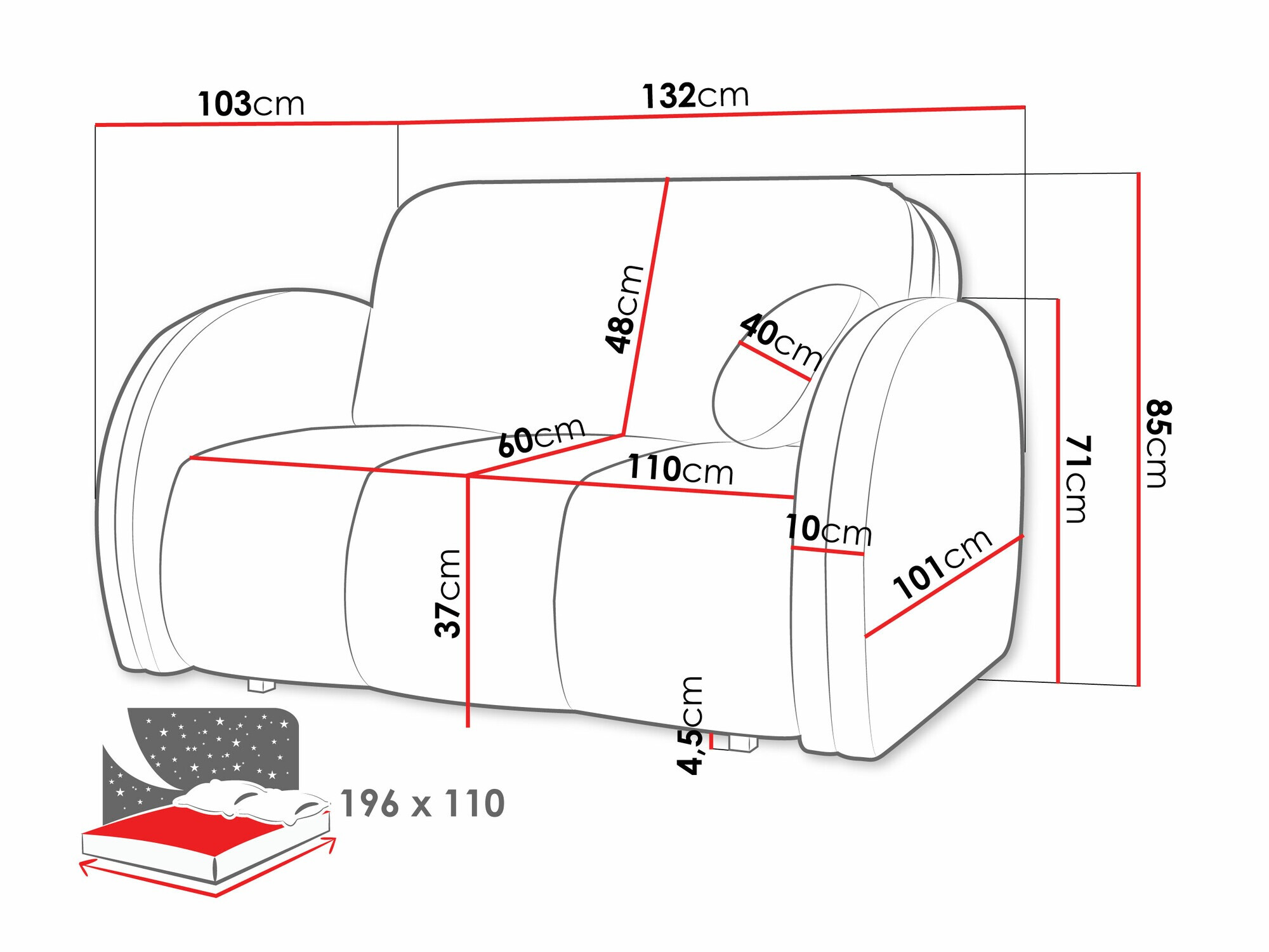 Sofa na razvlačenje Columbus 243 (Velo 627)