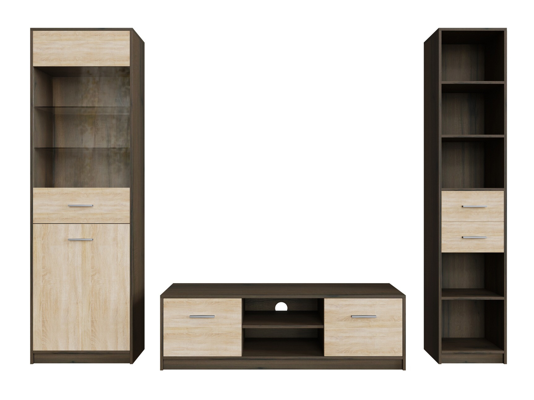 Set za dnevnu sobu Novsore 163 (Tamni hrast + Sonoma hrast)