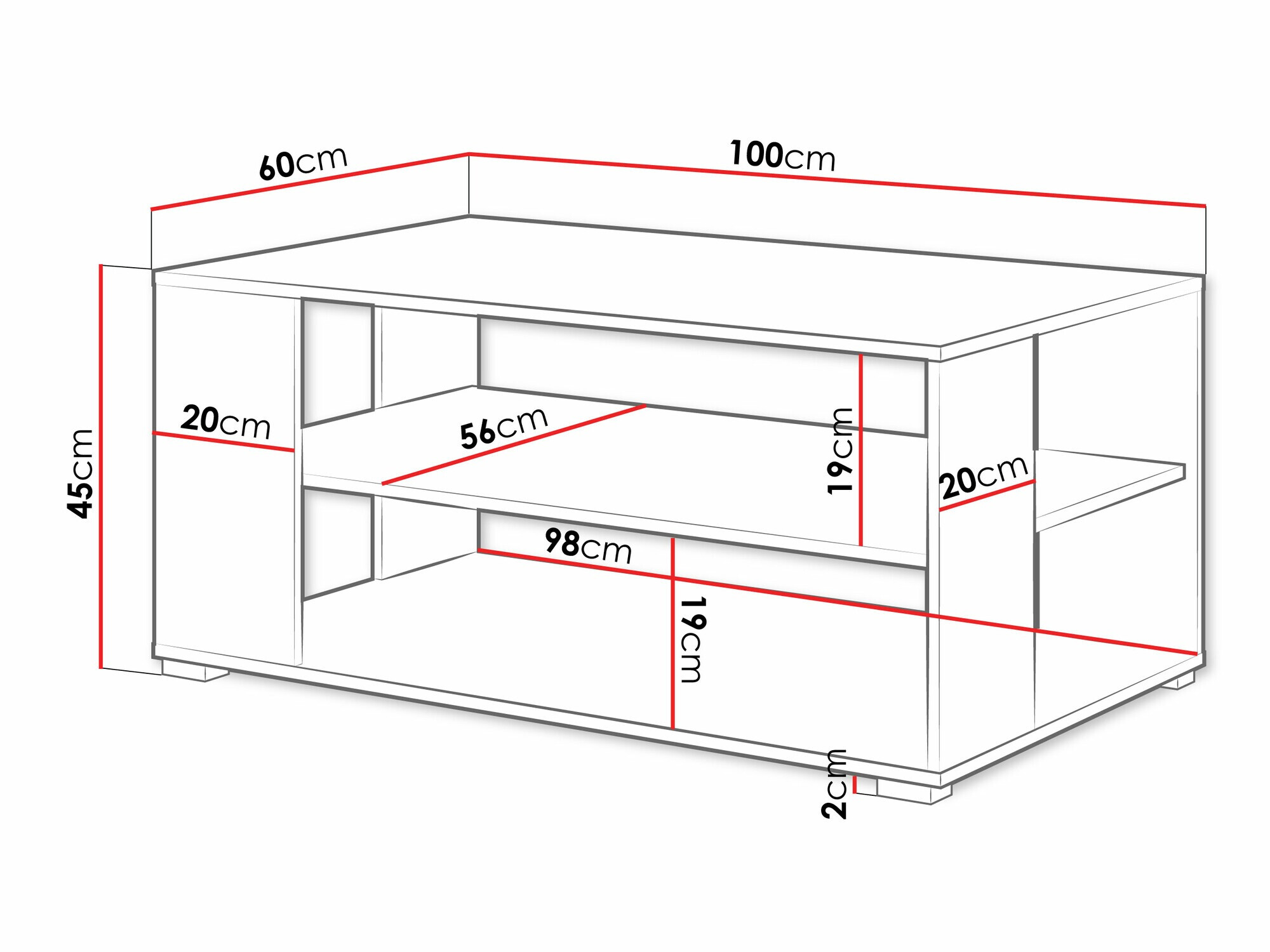 Stočić za kafu Sarasota 187 (Hrast Votan + Belo)