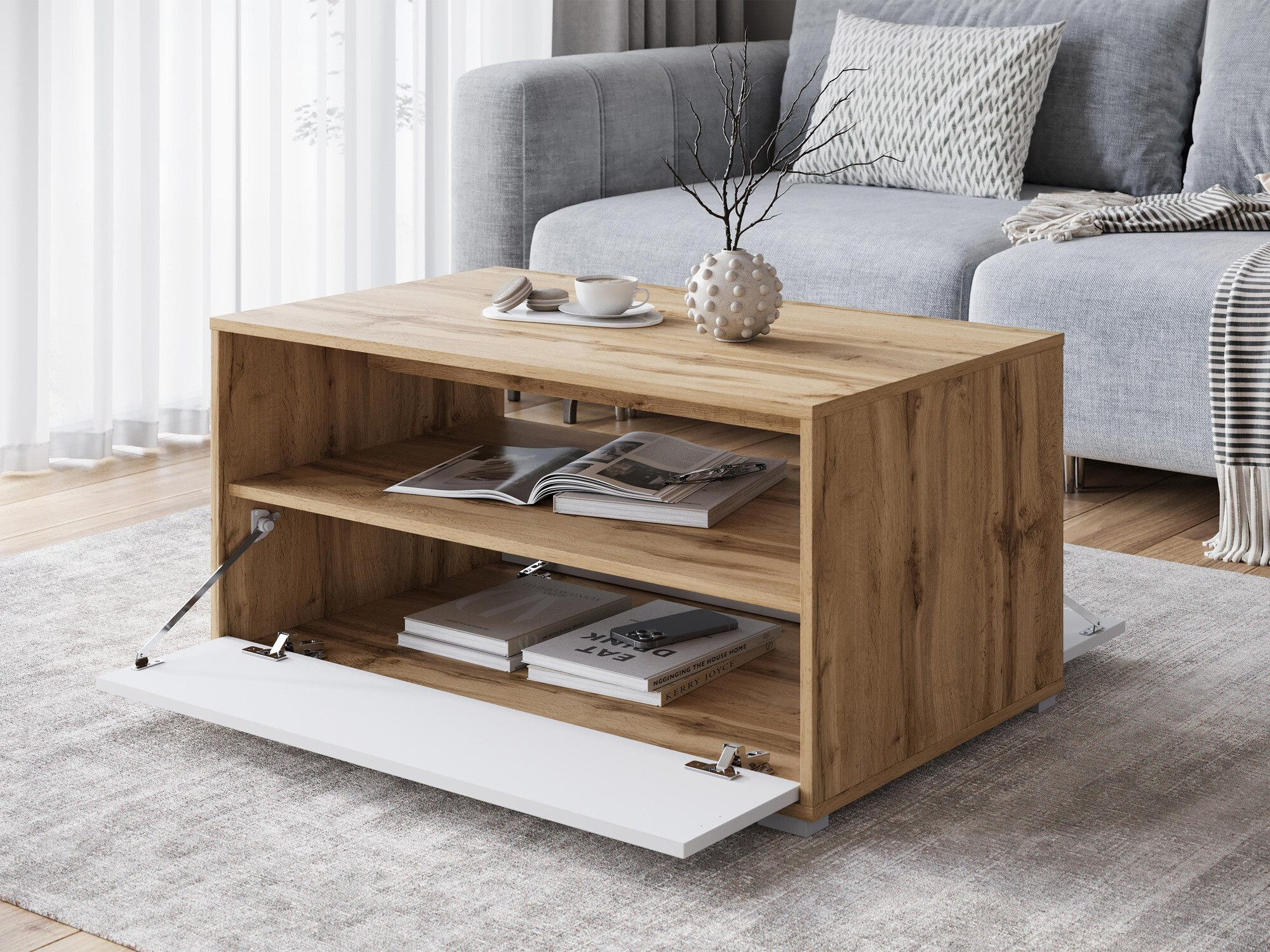 Stočić za kafu Sarasota 188 (Вотан храст + Belo)