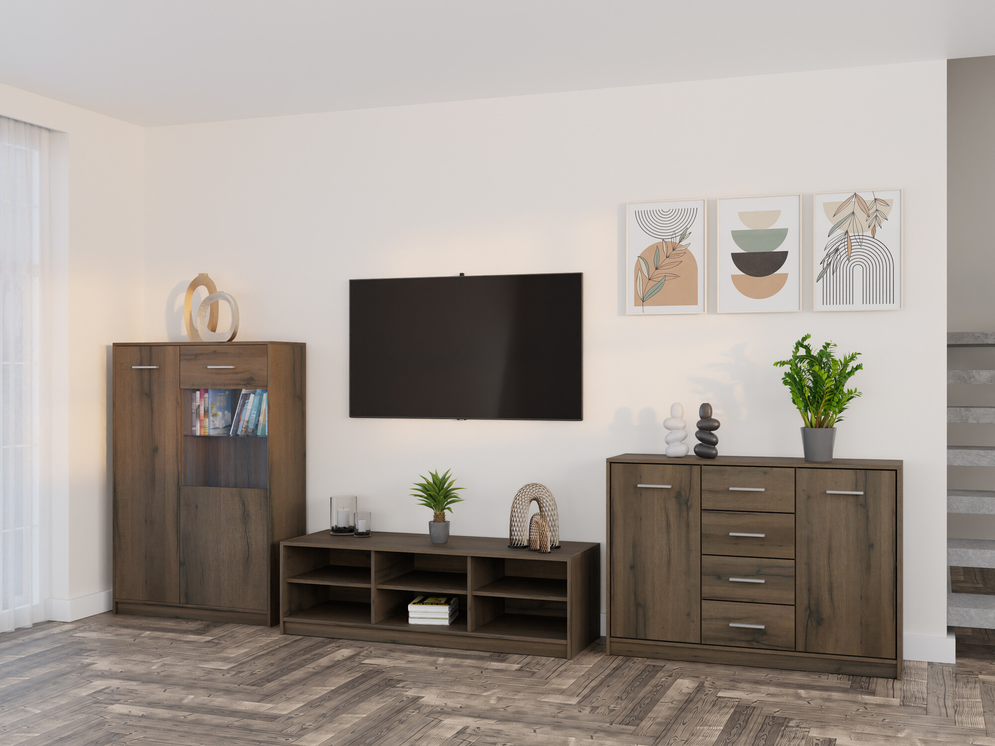 Set za dnevnu sobu Novsore 165 (Tamni hrast)