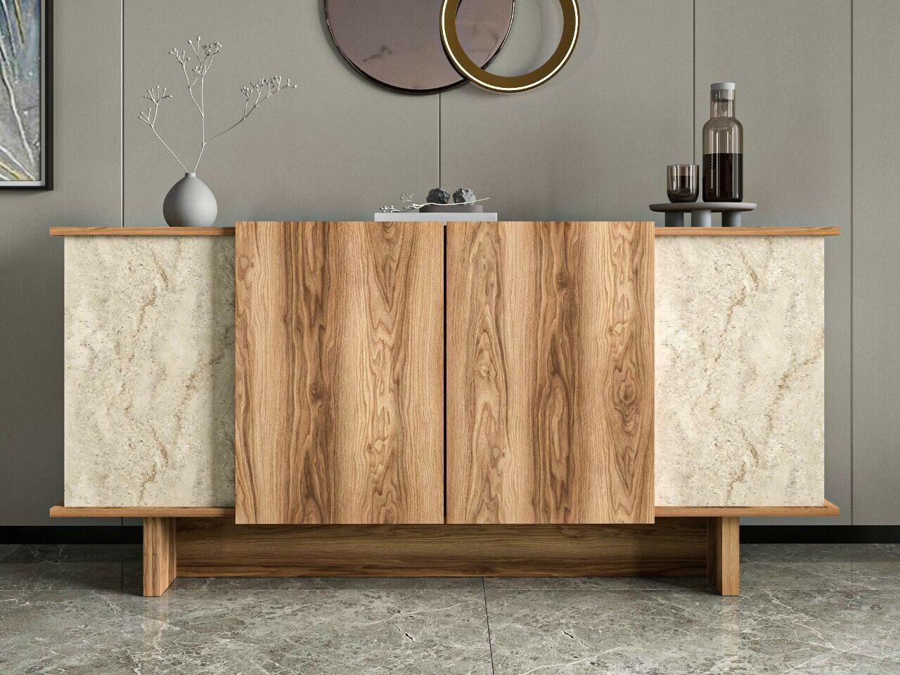 Ormarić Kailua 2453 (Svetlo Travertine + Orah)