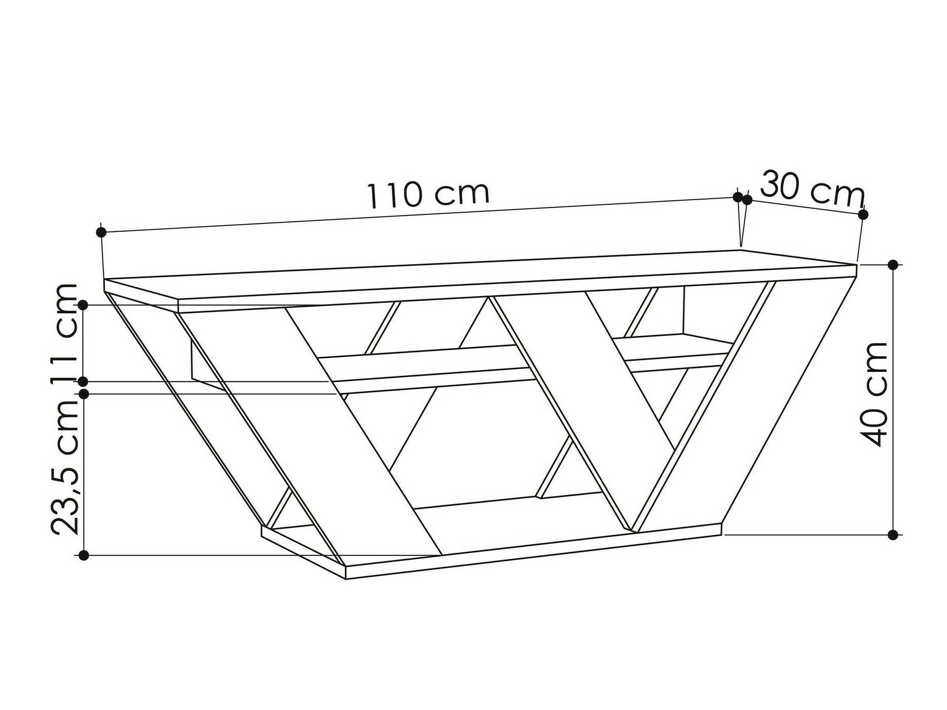 TV komoda Kailua 457 (Beli mermer)