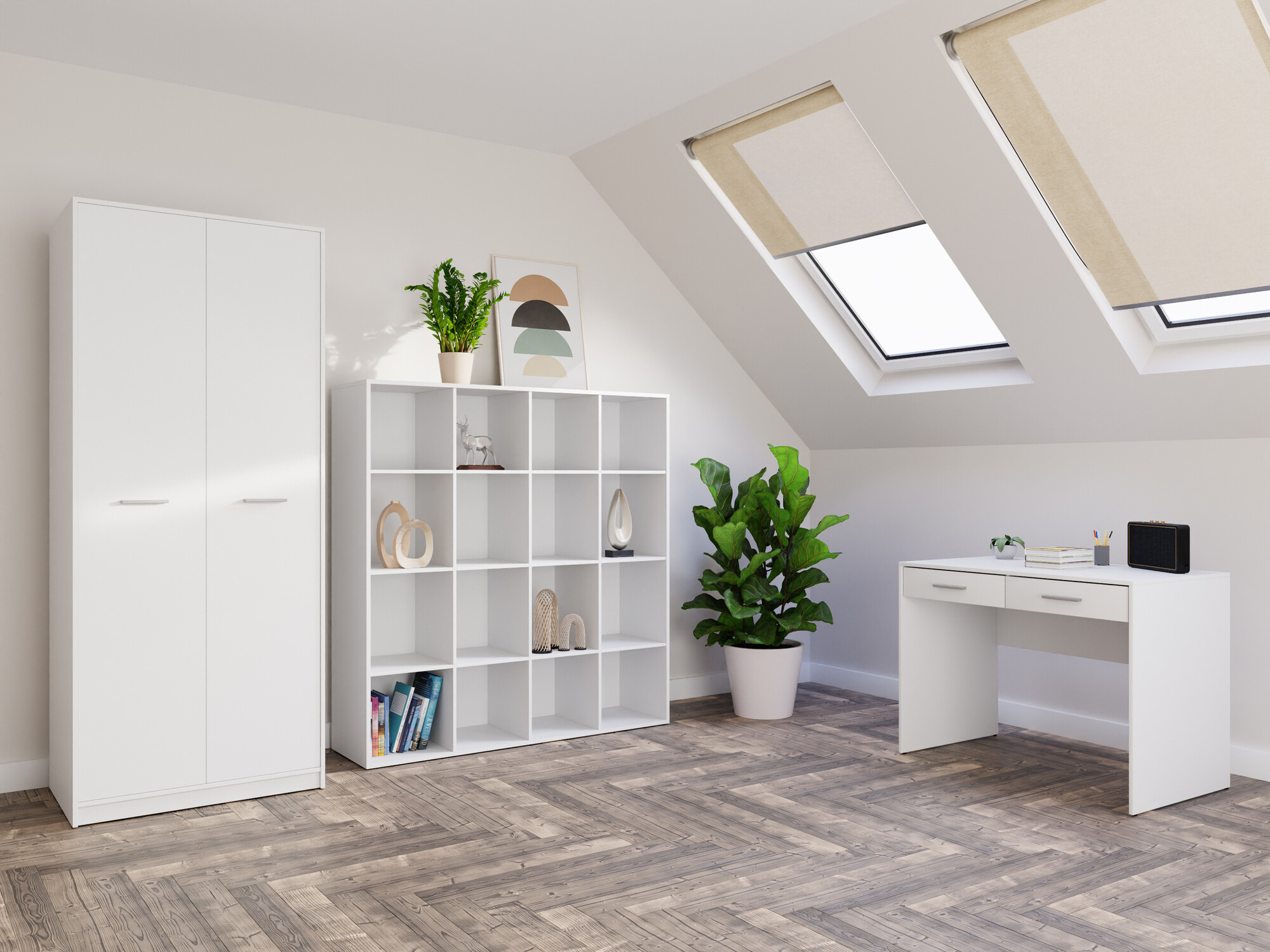 Set za kućnu kancelariju Novsore 166 (Belo)