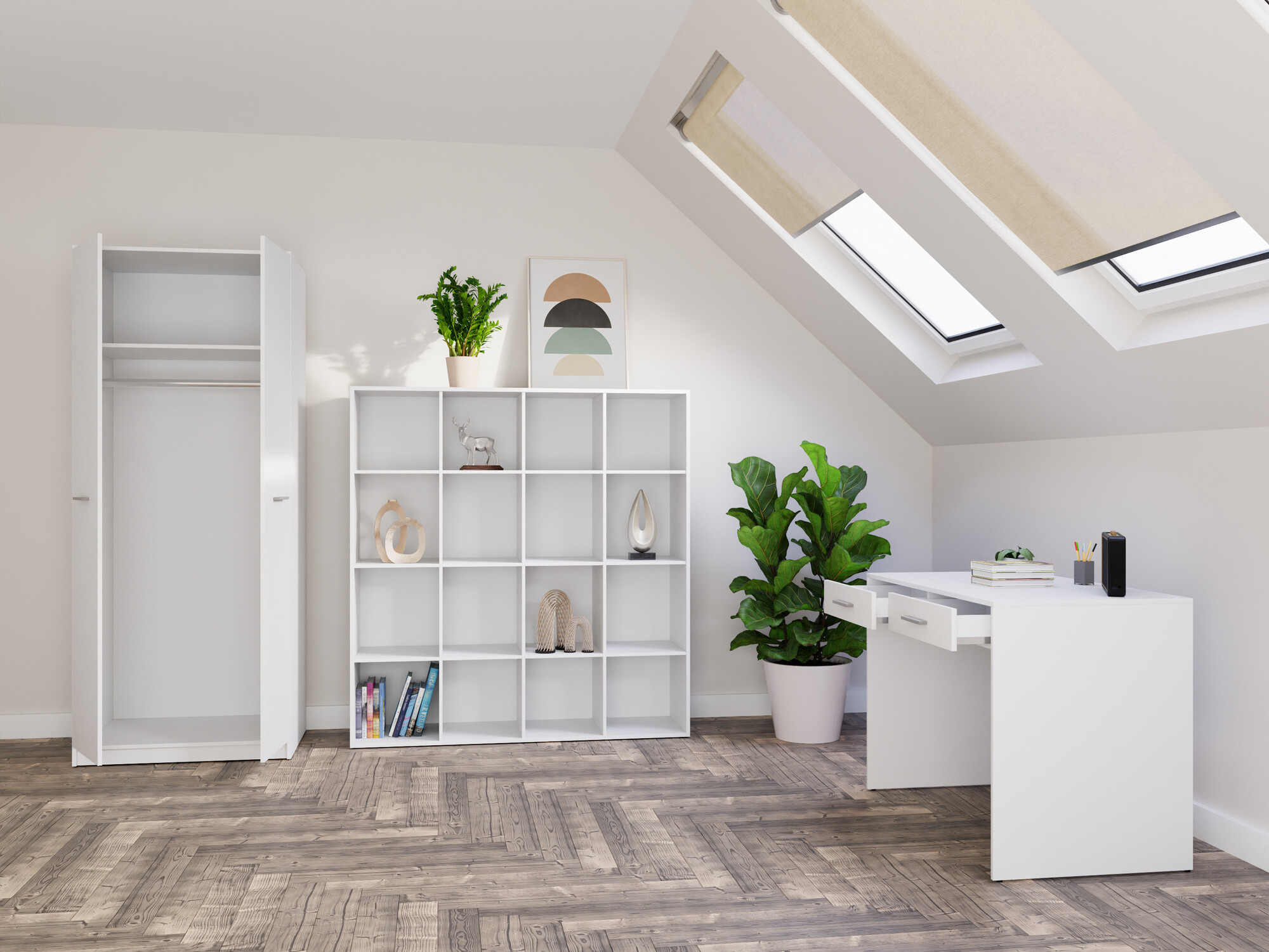 Set za kućnu kancelariju Novsore 166 (Belo)